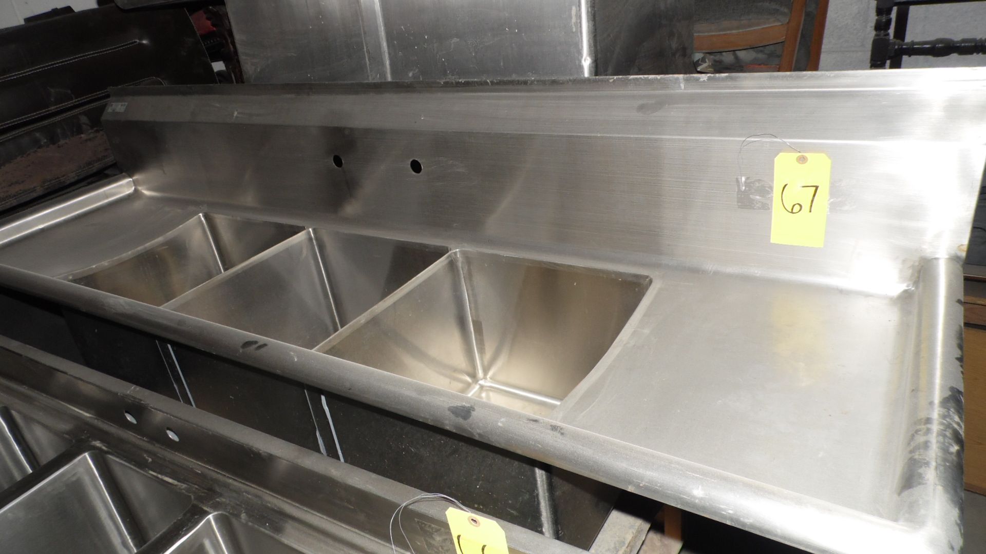 77" X 21" 3-COMPARTMENT SINK TOP (LOW)