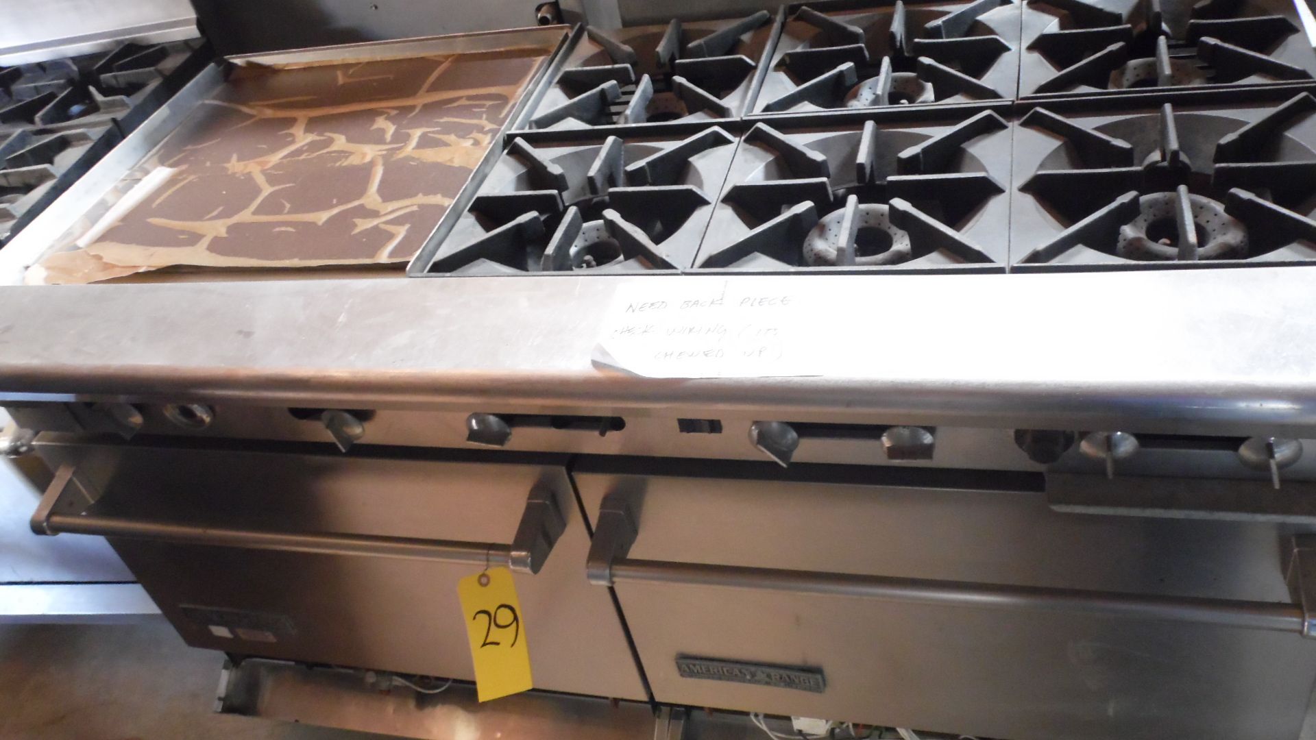 AMERICAN RANGE 6 BURNER STOVE w/ FLAT GRILL 21" X 24"