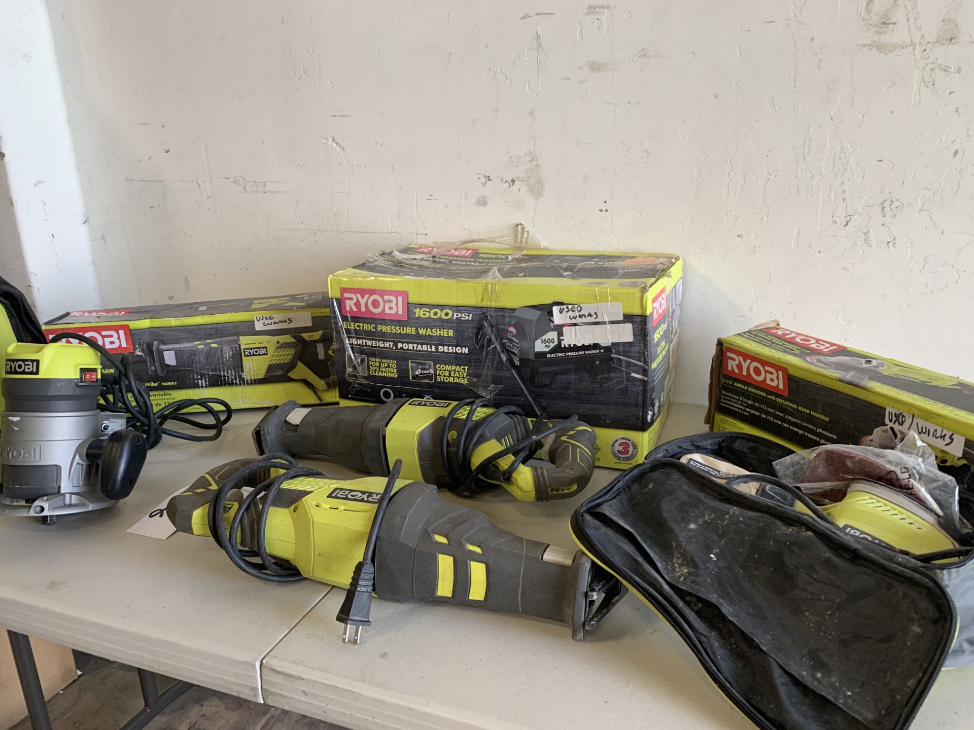Ryobi Tools: Router, Reciprocating Saws, Sander. (Tested and Works) - Image 2 of 3