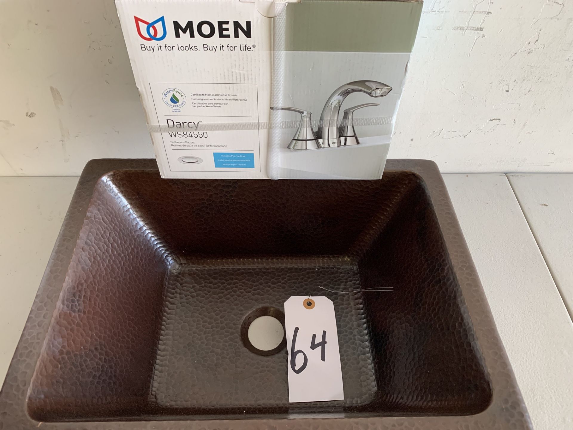 MOEN Darcy Faucet (NEW) and Copper Sink (NEW)