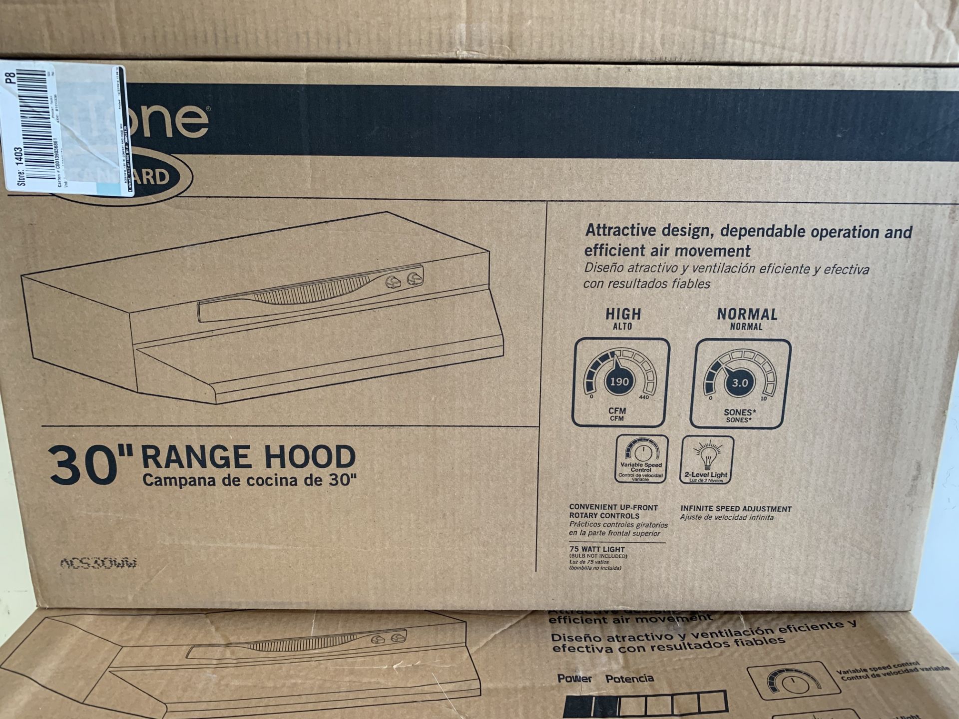 NuTone 30” Range Hoods. (New), 3 Items - Image 2 of 3