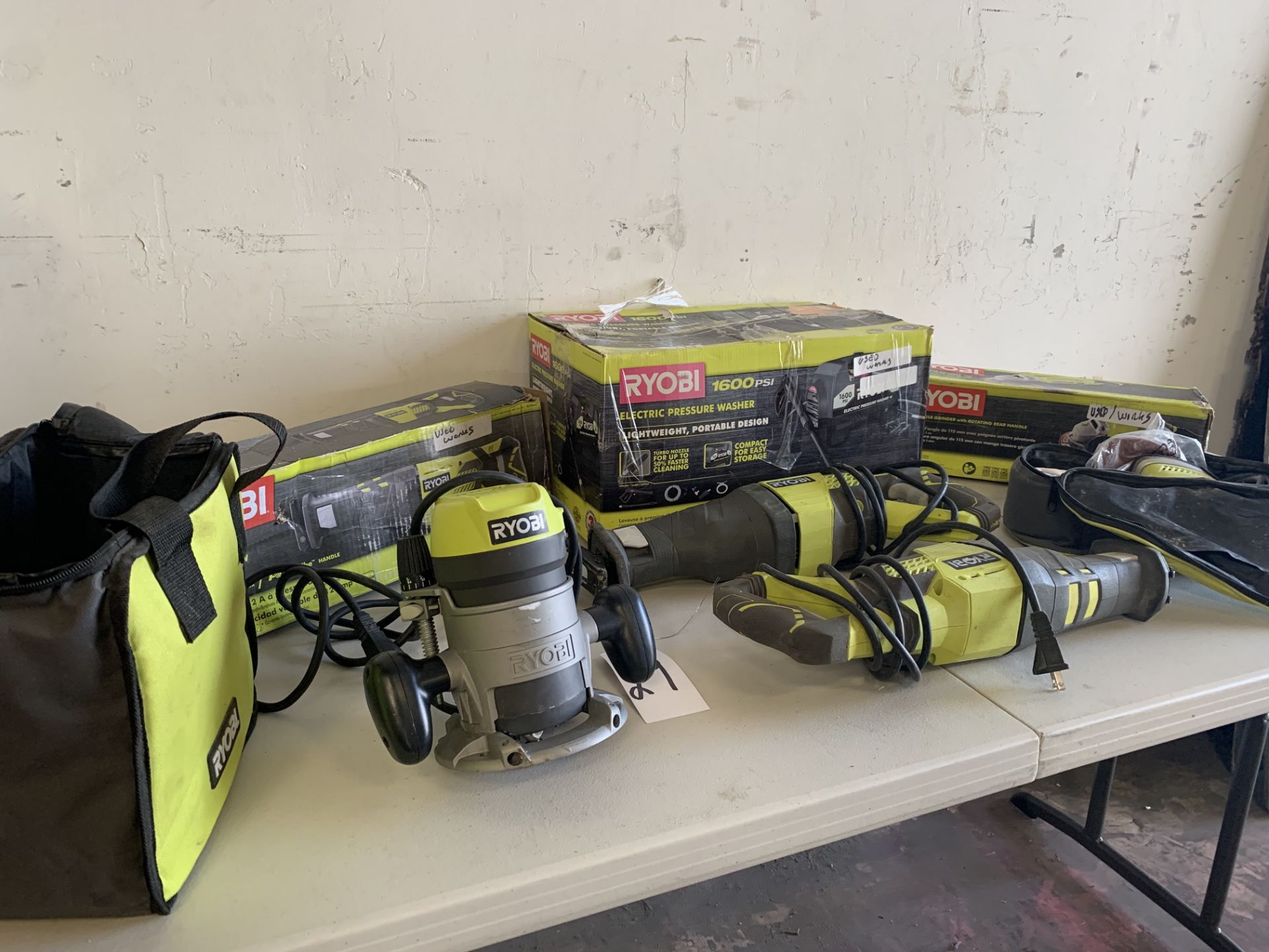 Ryobi Tools: Router, Reciprocating Saws, Sander. (Tested and Works) - Image 3 of 3