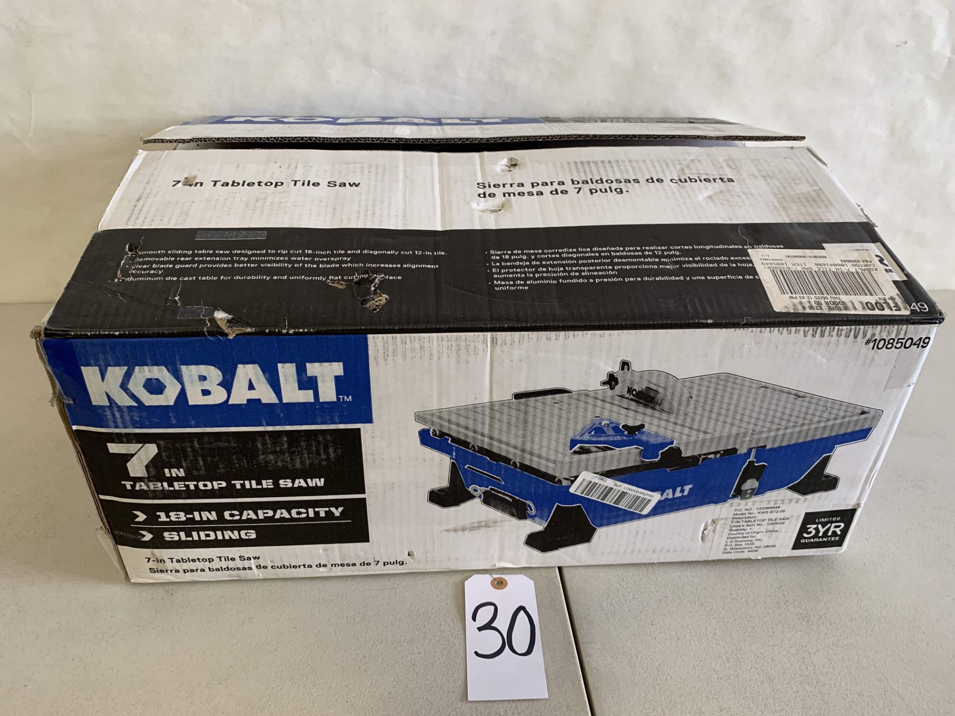 Kobalt 7” Table Top Tile Saw