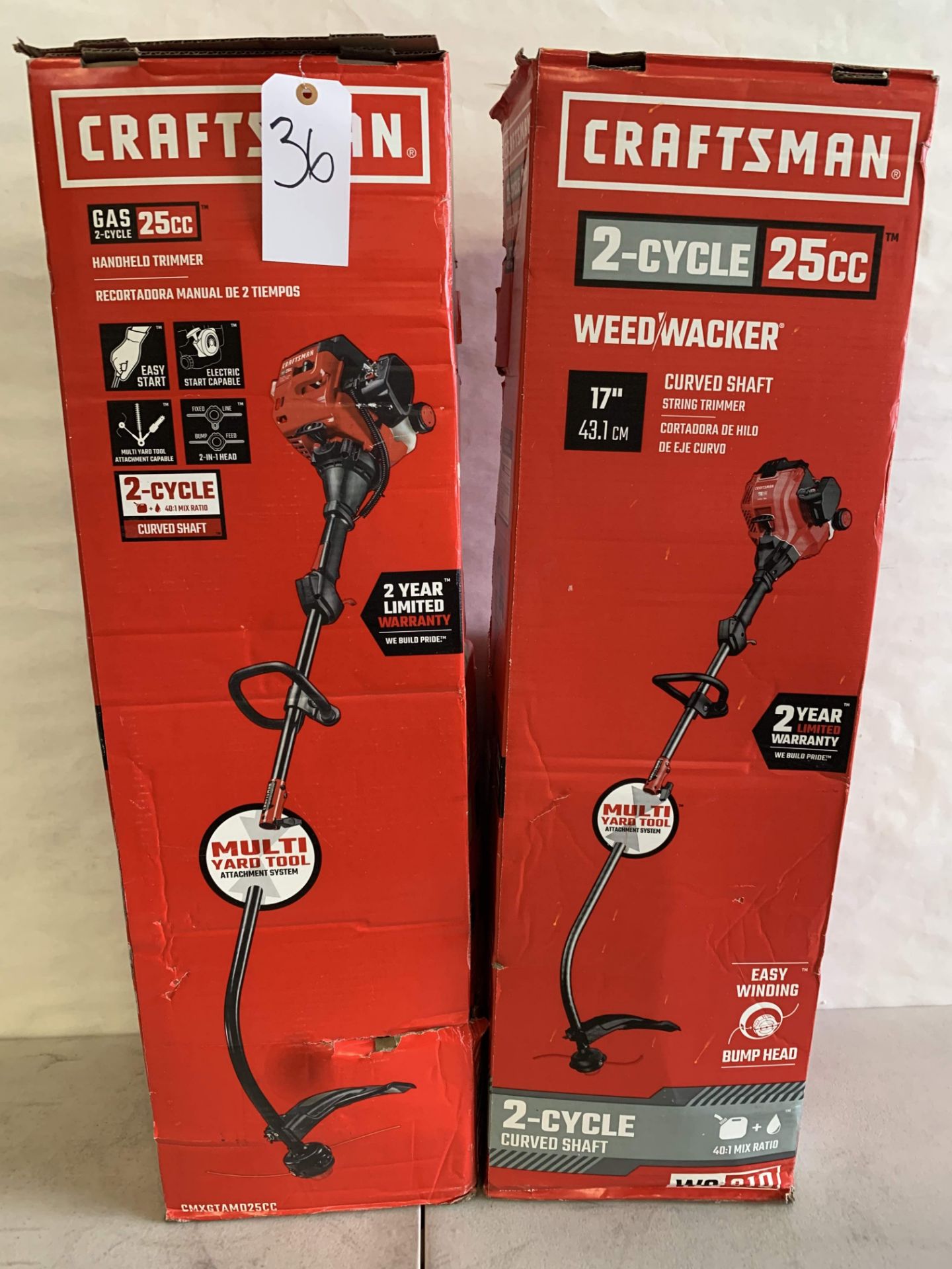 Craftsman 2-Cycle Curved Shaft WeedWacker (2) (Tested and Working)