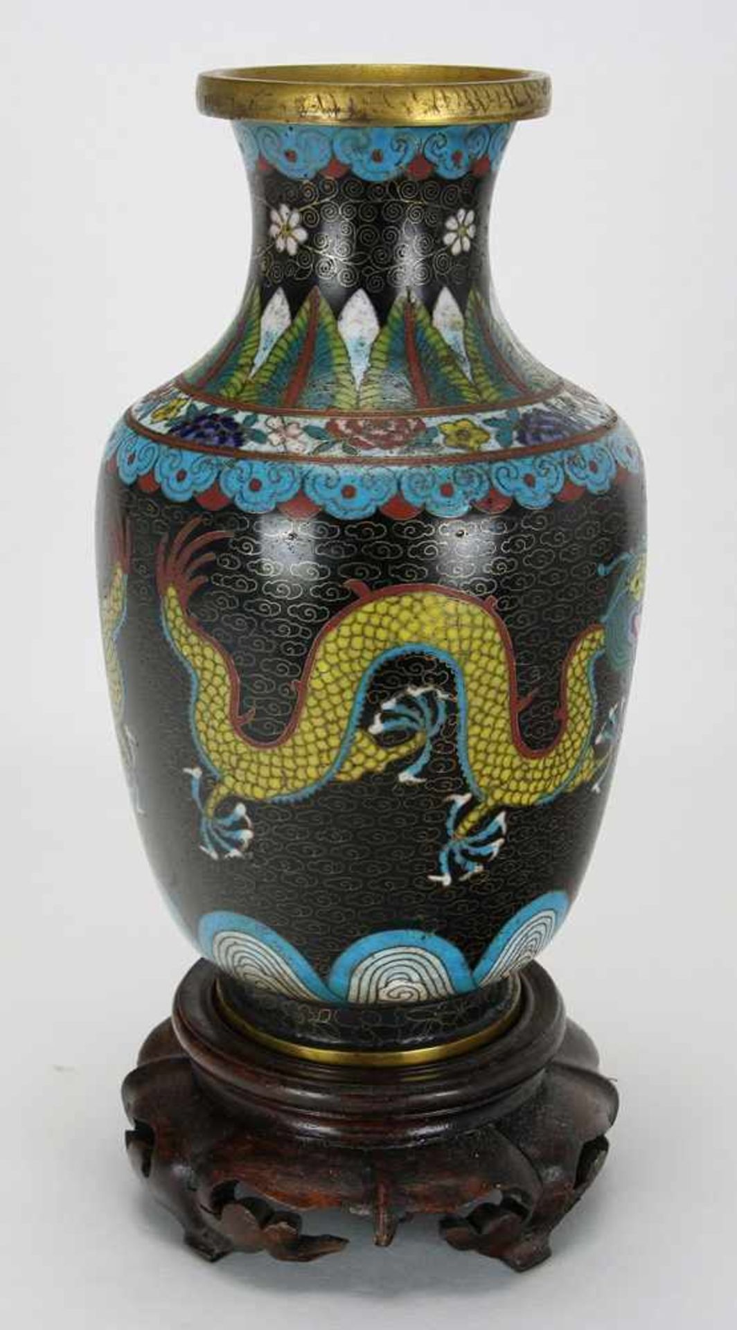 Cloisonné Vase< - Bild 2 aus 5