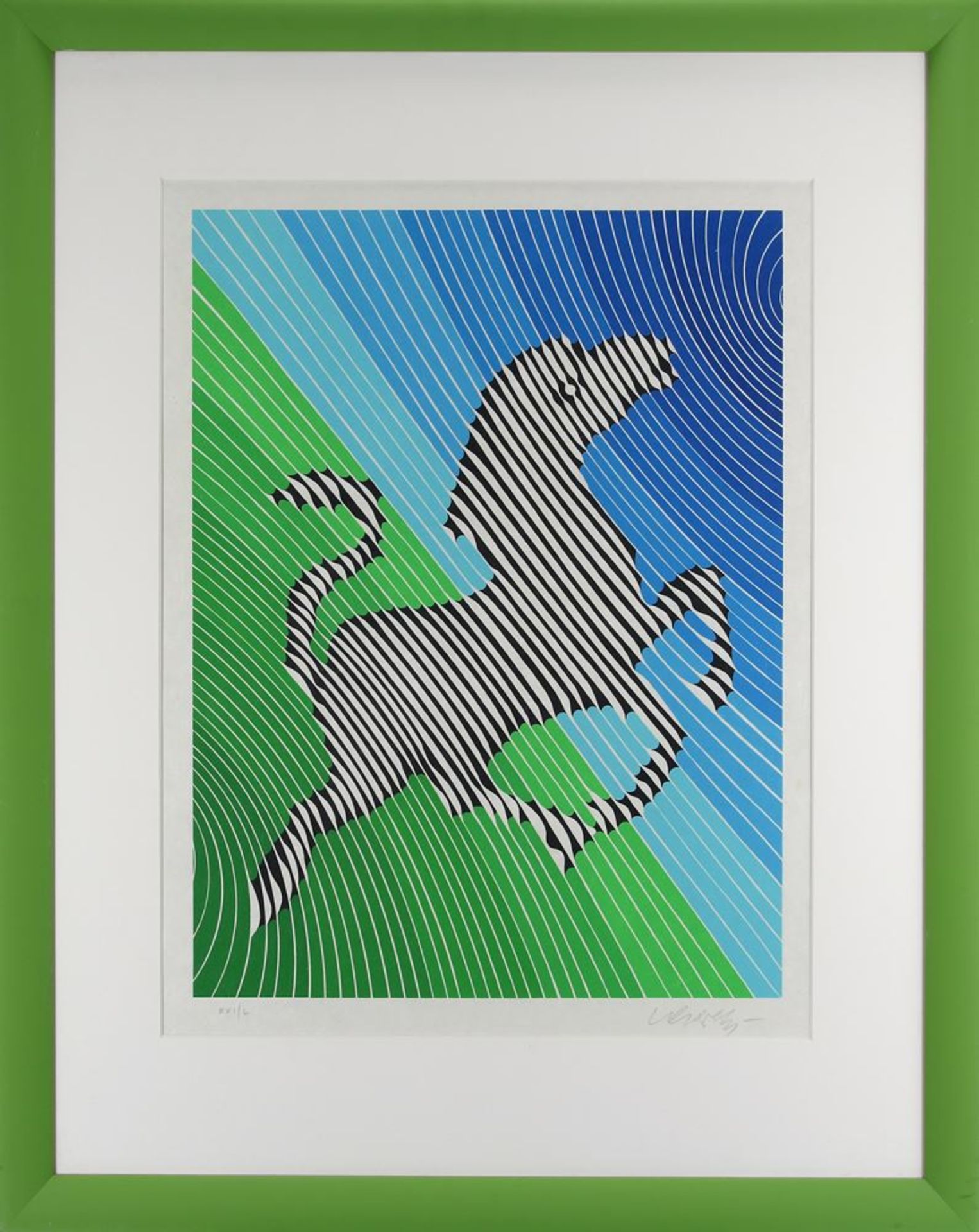 Vasarely, Victor1906 Pécs - 1997 Paris. Zebra Nr. 2, 1984. Original Farblithographie auf Rives - Bild 2 aus 4