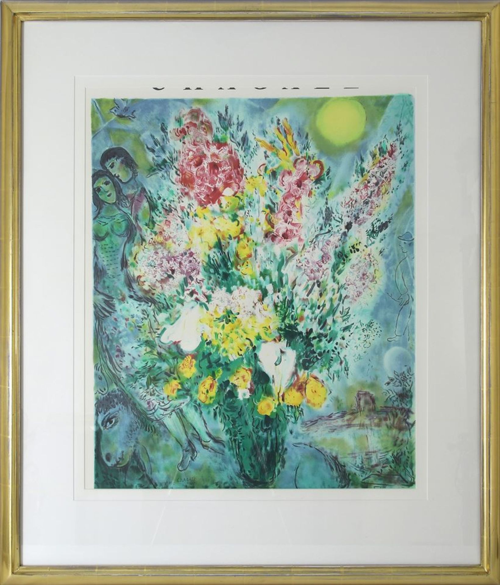 Chagall, Marc1887 Witebsk - 1985 Saint-Paul-de-Vence. Ausstellungplakat Bouquet de fleurs. Hinter - Bild 2 aus 3