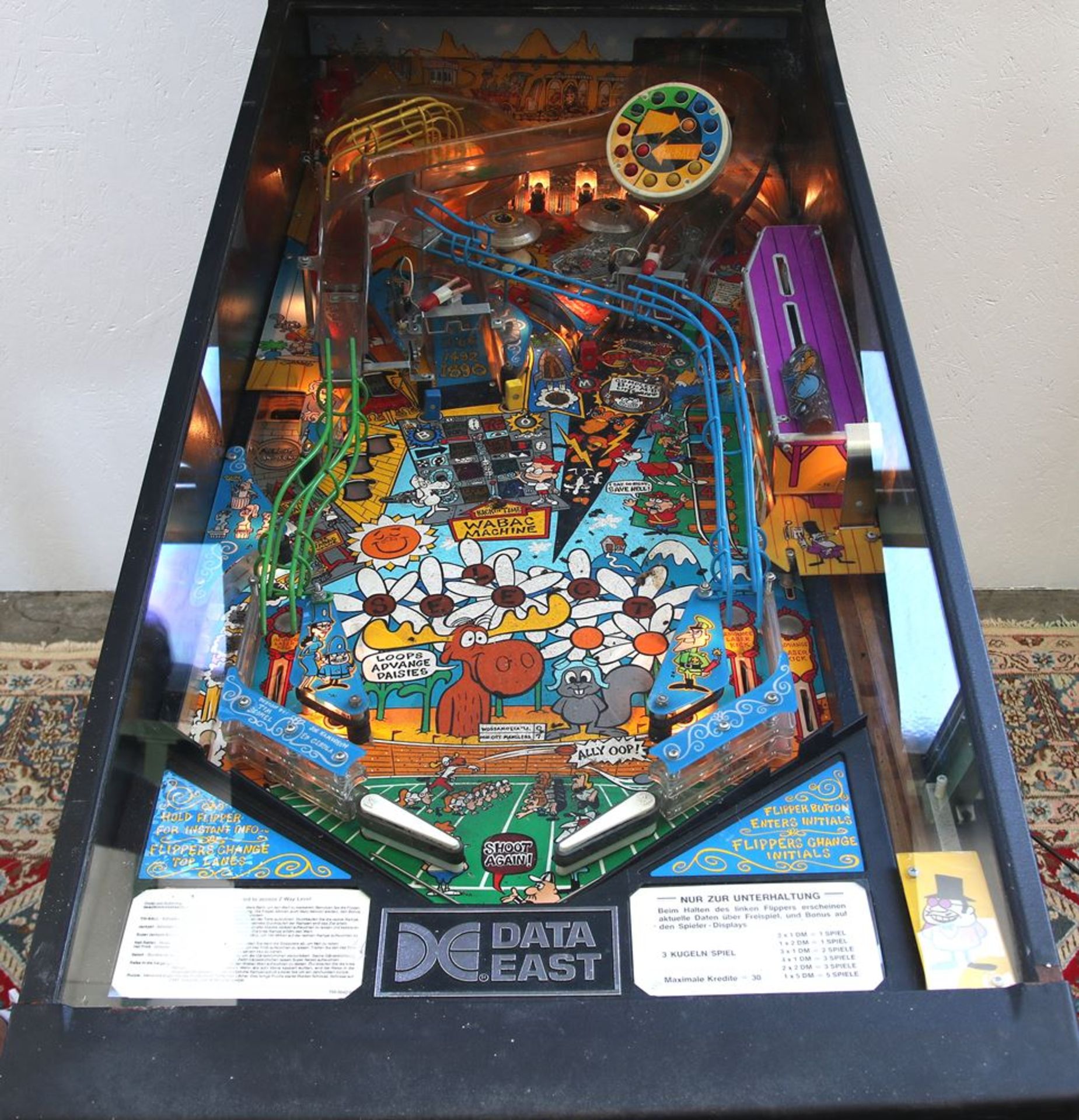FlipperPinball machine. Rocky and Bullwinkle and Friends, Data East aus dem Jahr 1993. Größe ca. 140 - Bild 3 aus 5