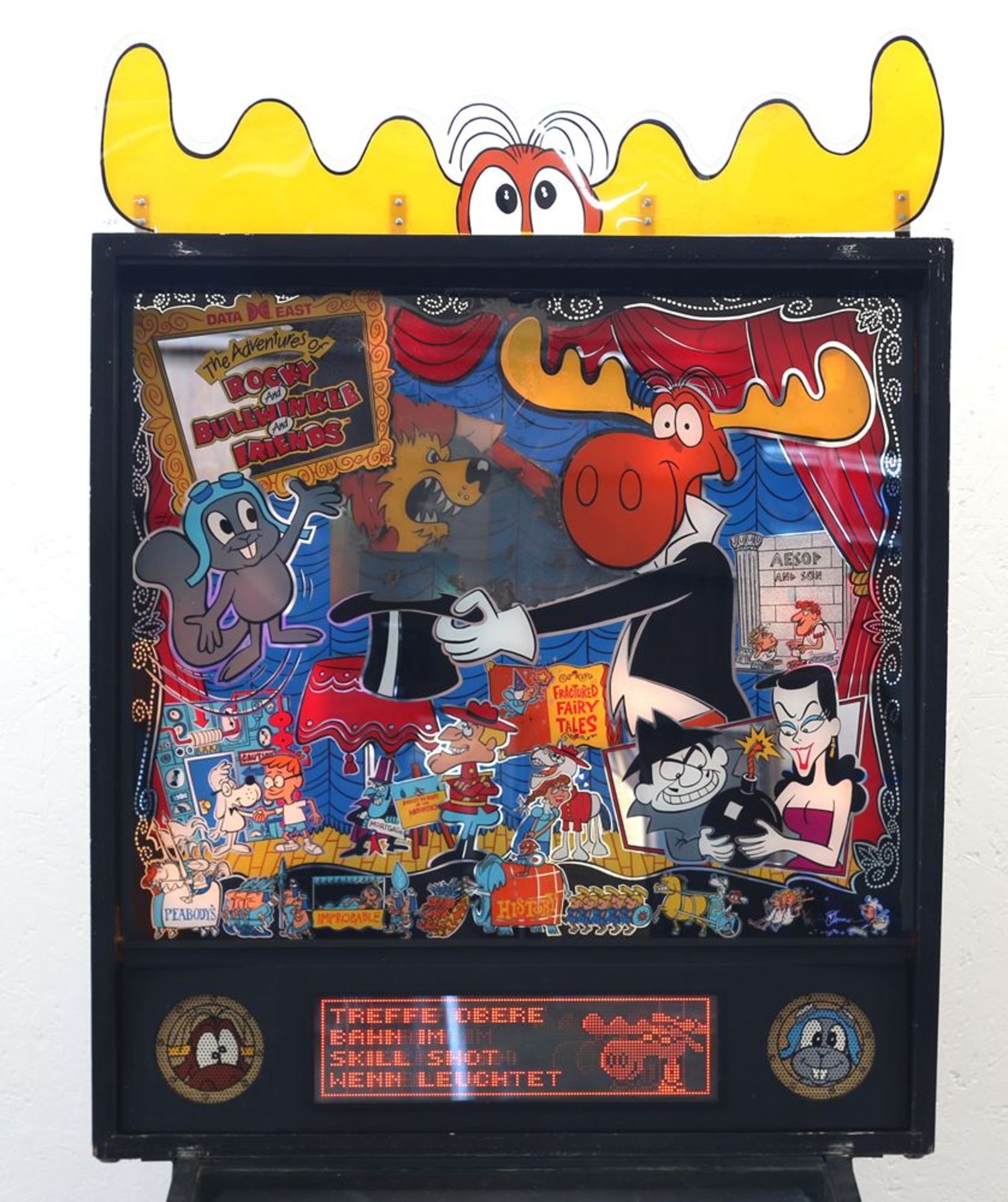 FlipperPinball machine. Rocky and Bullwinkle and Friends, Data East aus dem Jahr 1993. Größe ca. 140 - Bild 2 aus 5
