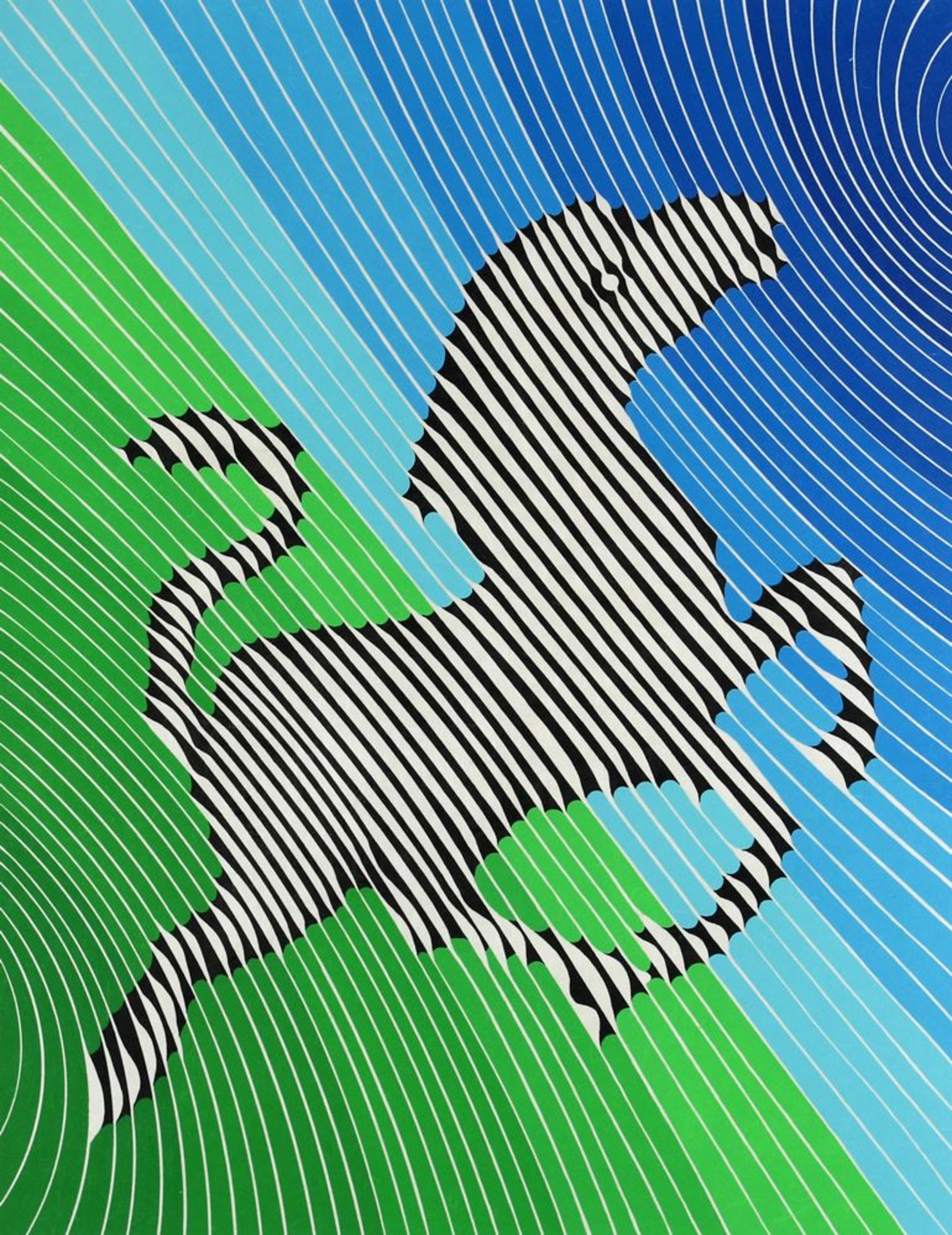 Vasarely, Victor1906 Pécs - 1997 Paris. Zebra Nr. 2, 1984. Original Farblithographie auf Rives