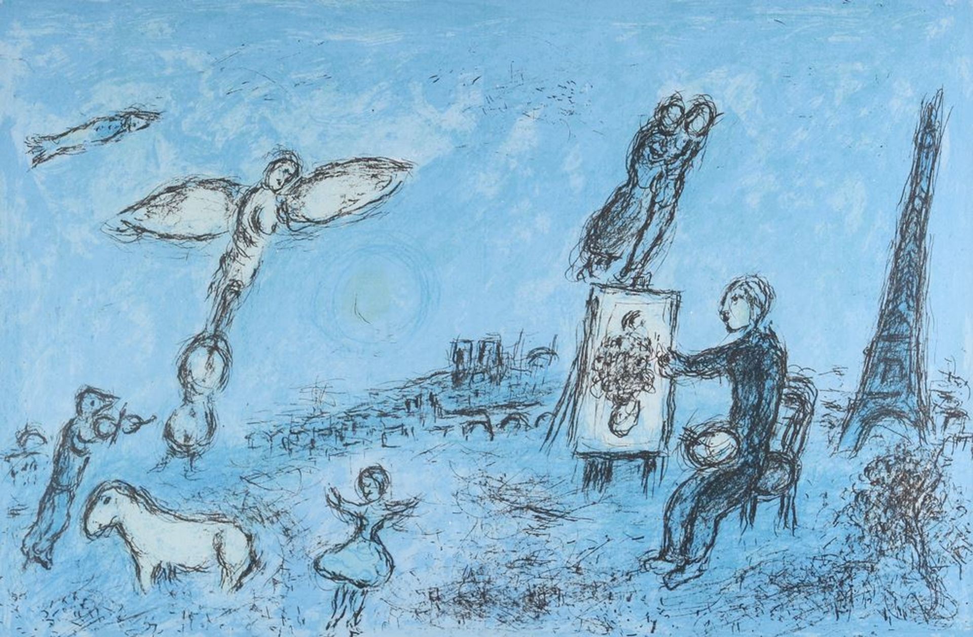 Chagall, Marc1887 Witebsk - 1985 Saint-Paul-de-Vence. Nach La Peintre et son double, 1981.