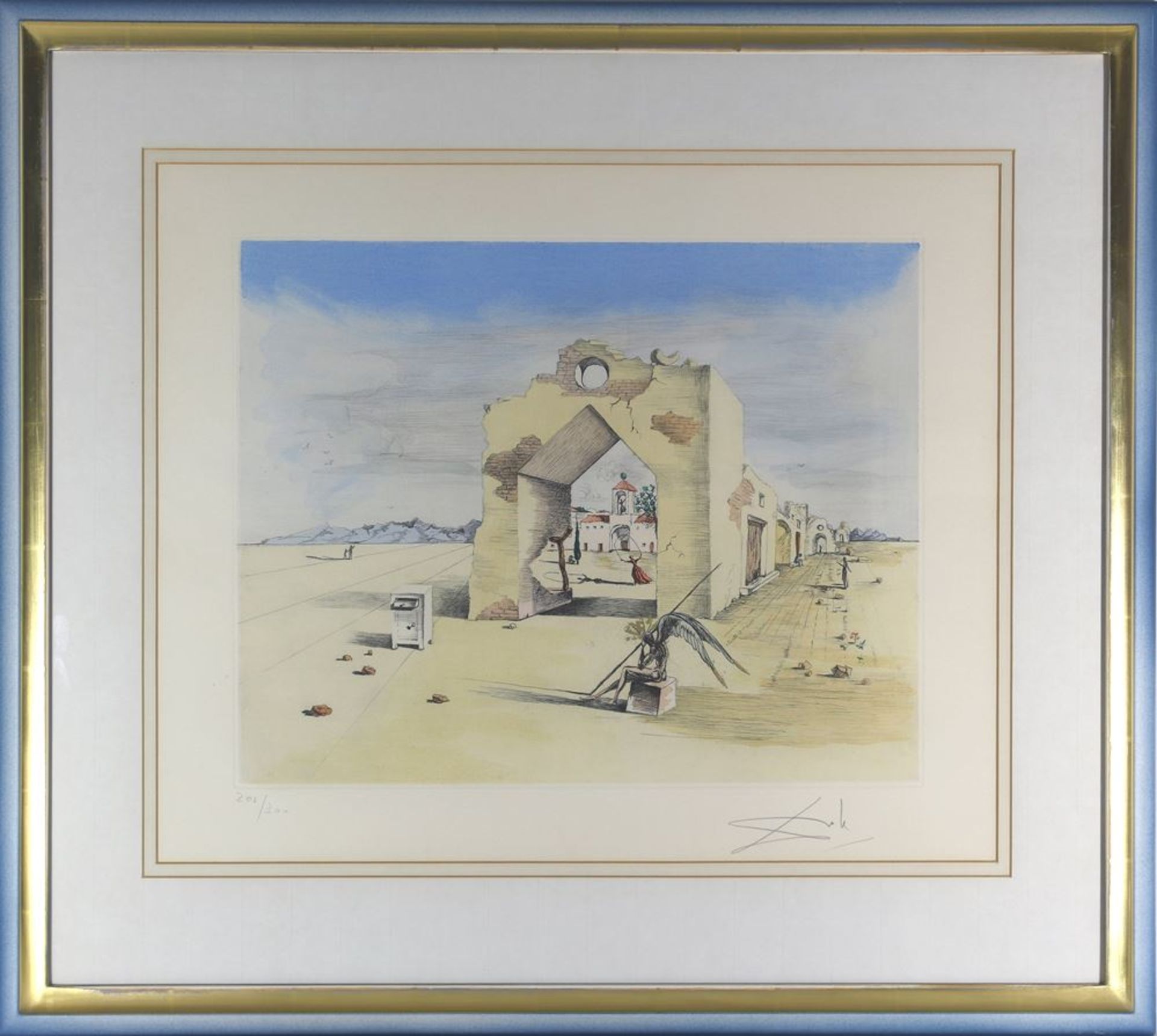 Dali, Salvador nach1904 Figueres - 1989 ebd. Arc de Triomphe with bedside table. Farbradierung. - Bild 2 aus 5