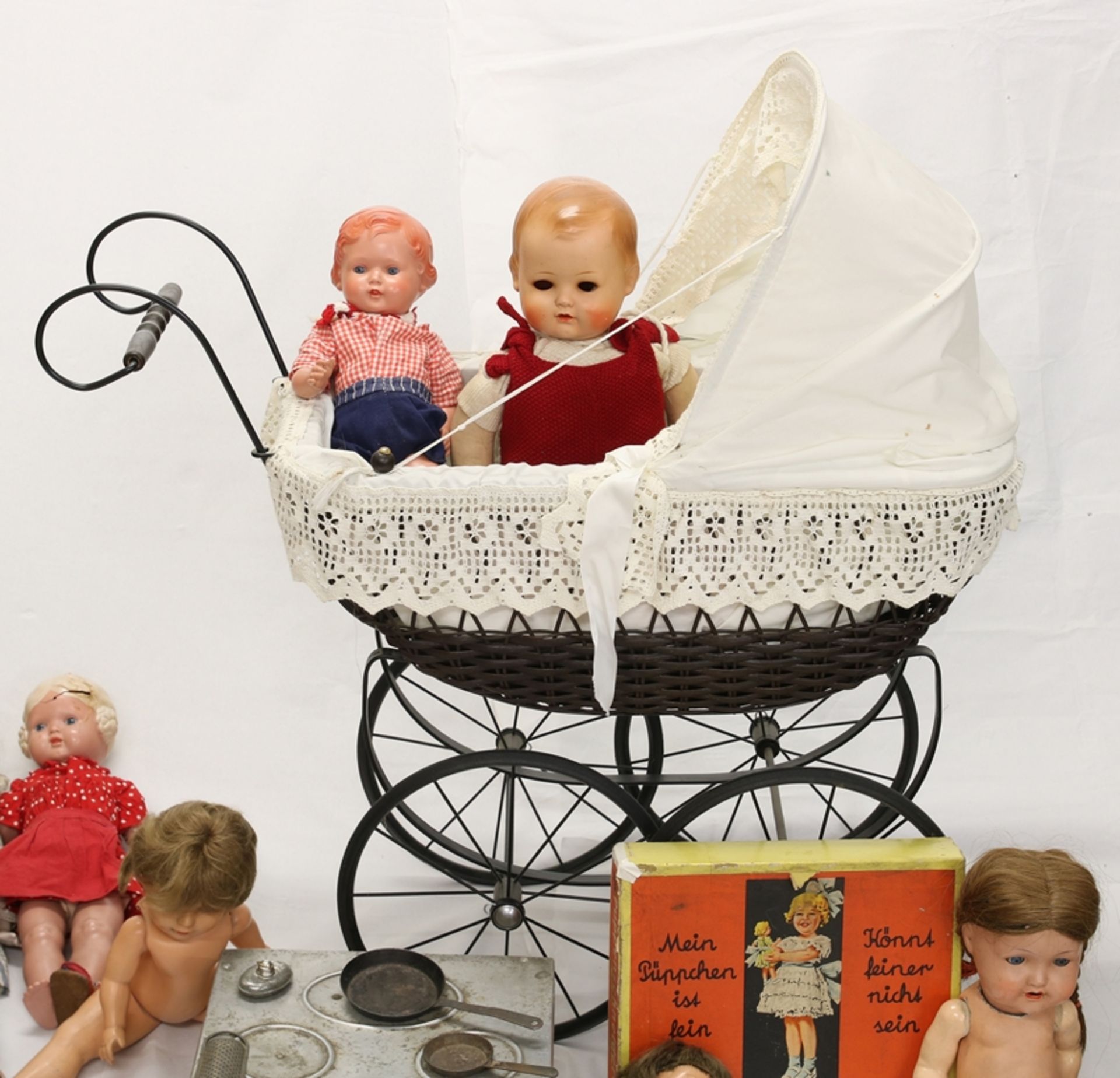 Konvolut Puppen mit Puppenwagen - Bild 2 aus 9
