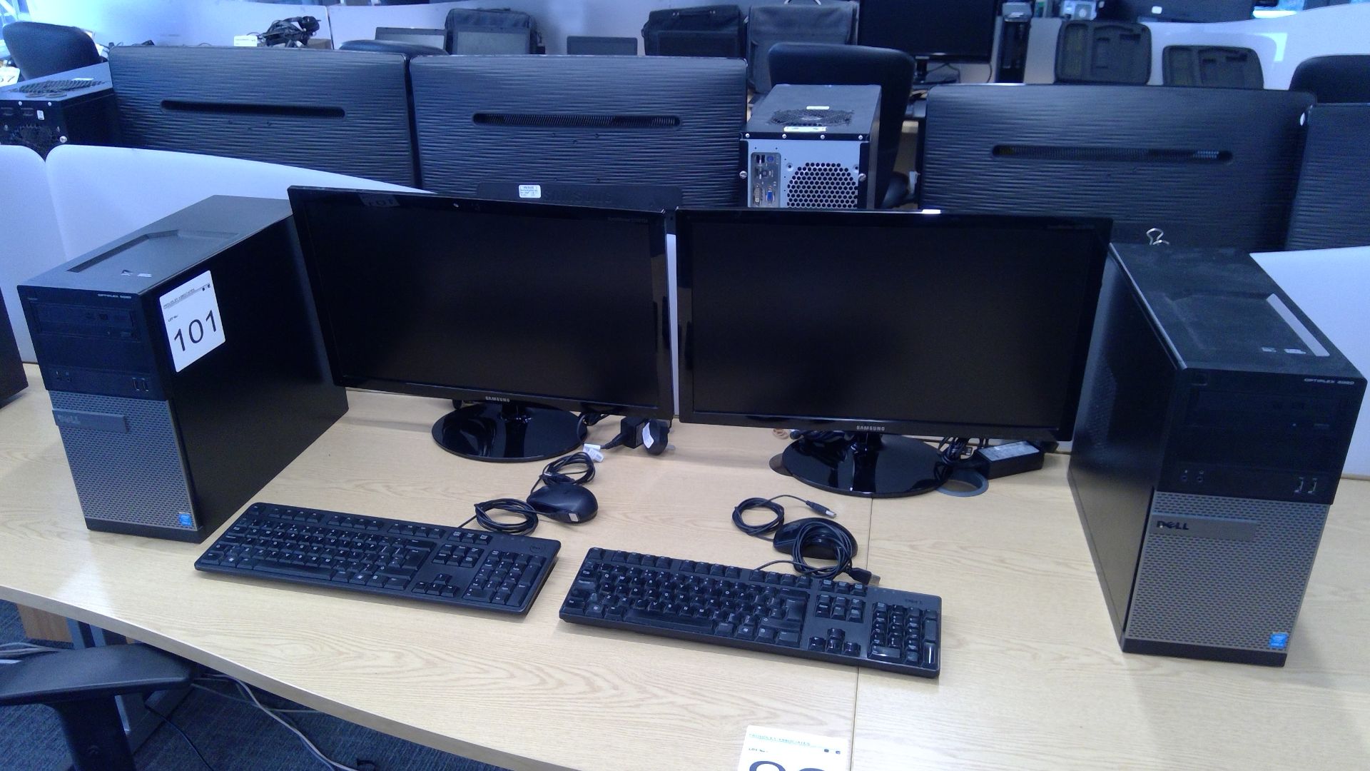 2 No. Dell Optiplex 3020 Core i3 PC's complete with 2 No Samsung SyncMastrer S24B150 monitors, 2 mic