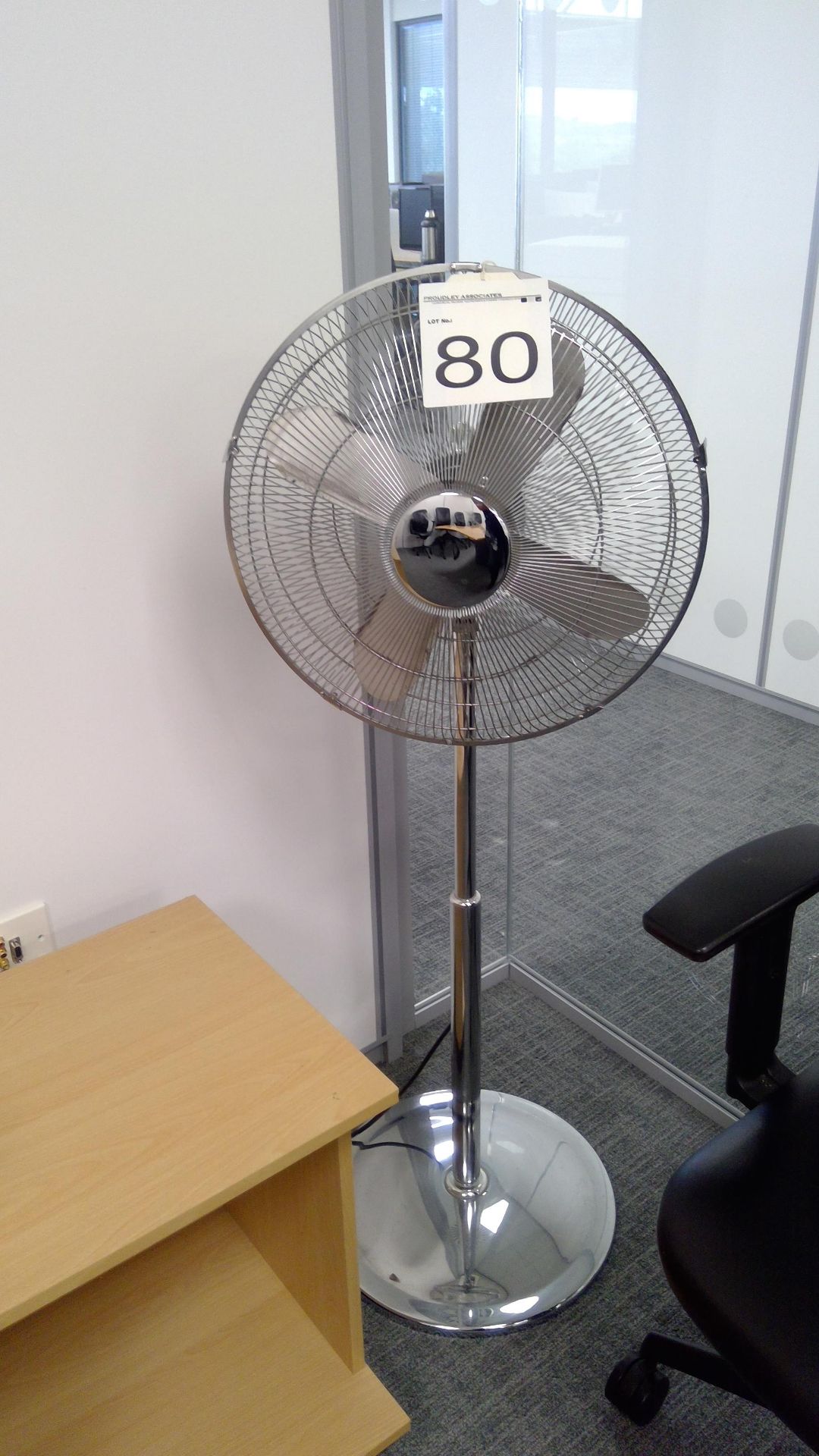 Chrome floor mounted pedestal fan