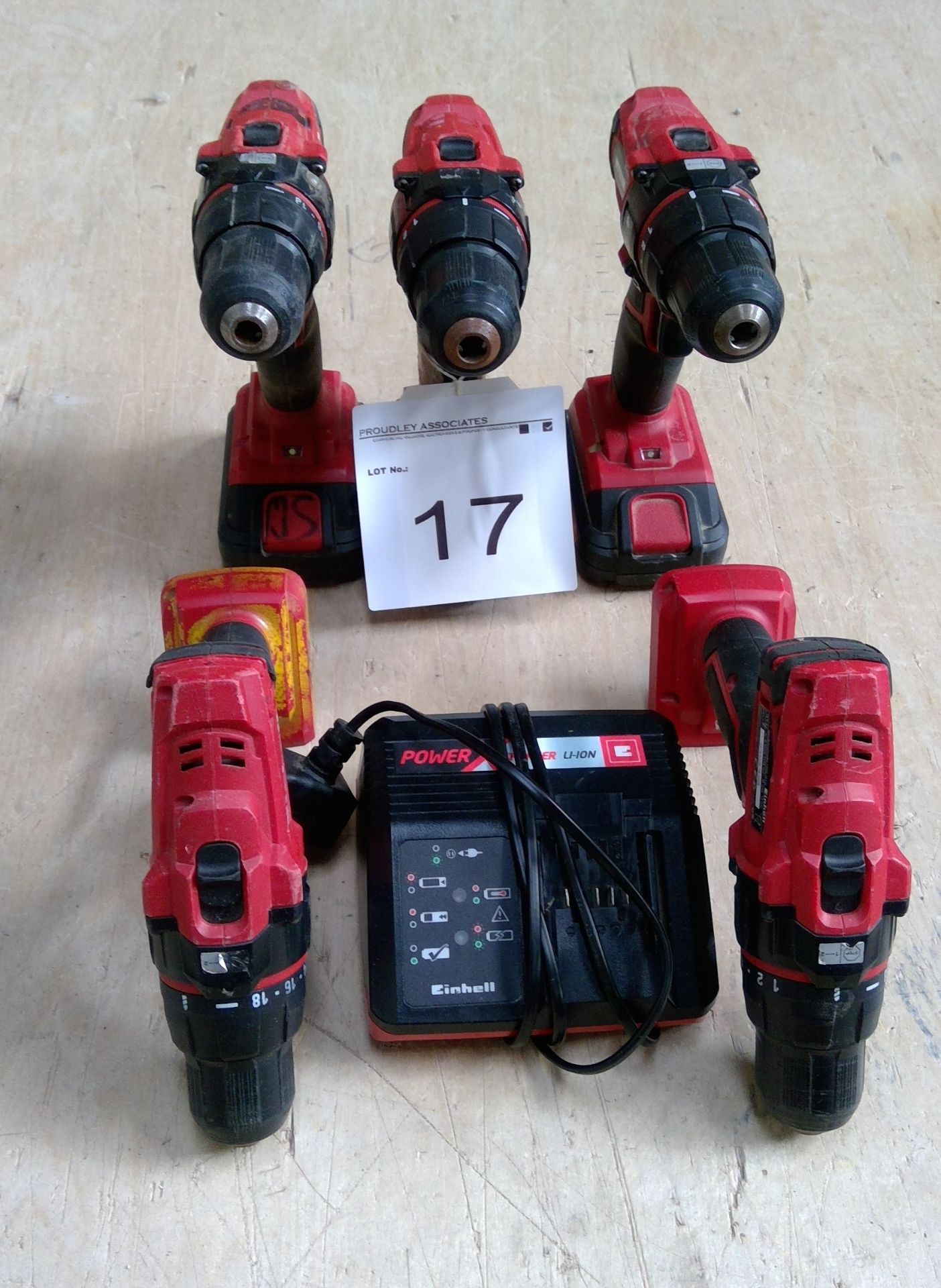 5 No Einhell TC-CD-18-2Li 18v Cordeless drills with 3 x 18v batteries & 1 x charger