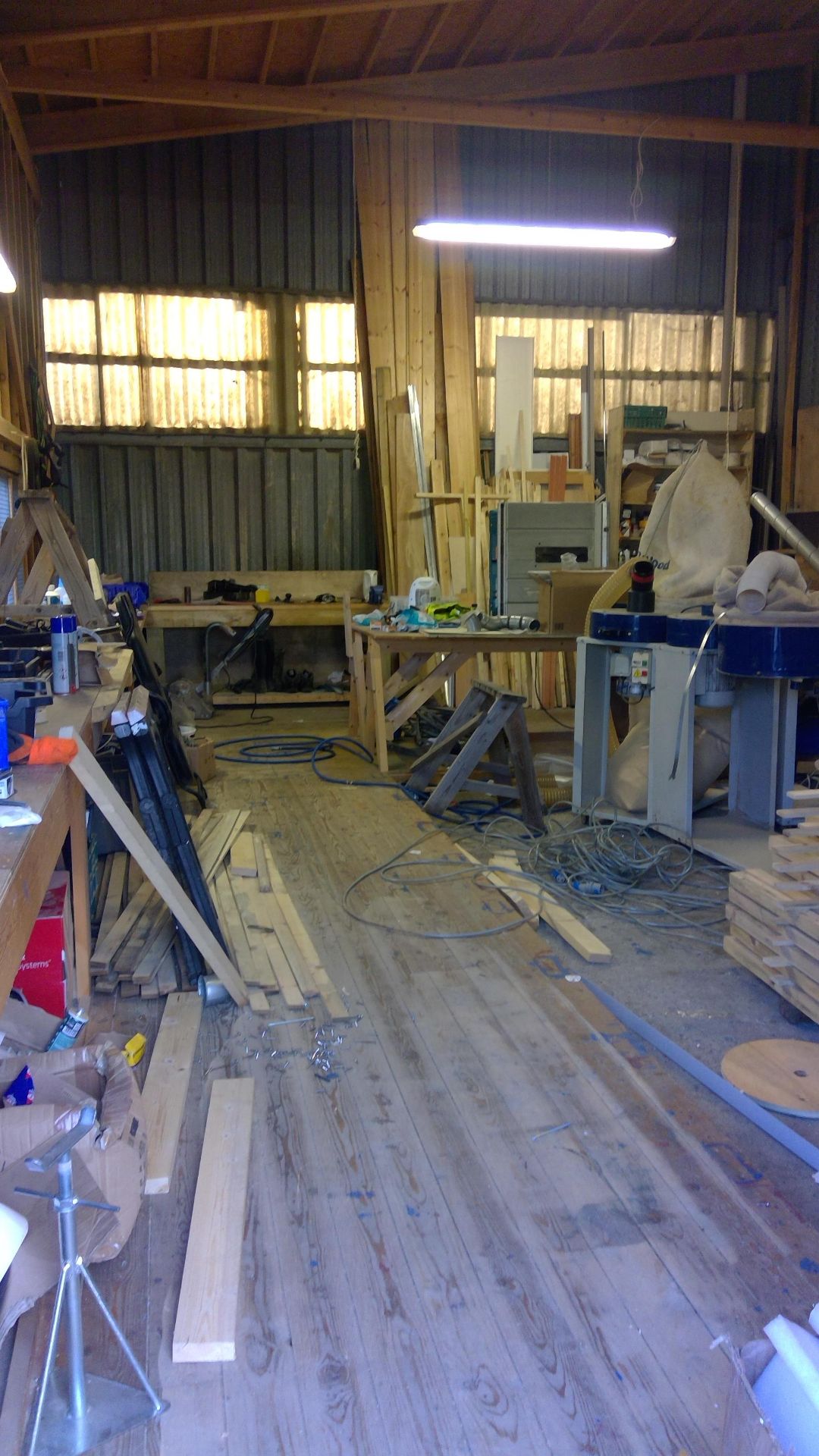 Contents of workshop to include timber, benches, tools, cable, extractor units and consumables - Image 2 of 3