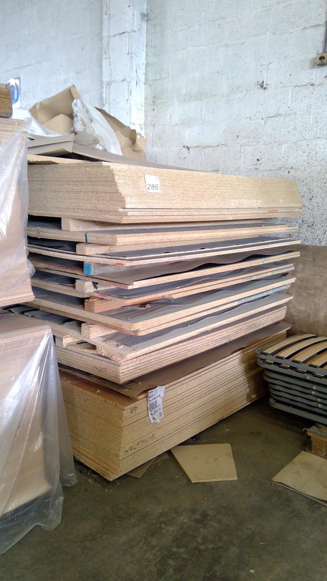 Approx 60 sheets 18mm thick melamine faced board