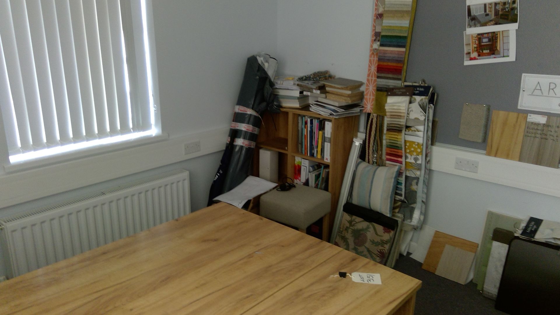 Contents of office 9 to include oak effect single pedestal desk with extension, 4 bookcases, 2 chair - Image 2 of 2