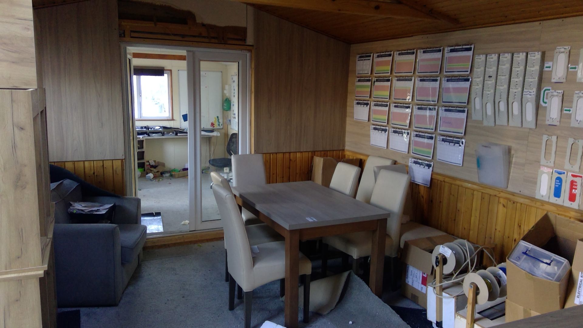 15ft x 10ft timber clad office with double glazed units and door complete with contents to include d - Image 3 of 3