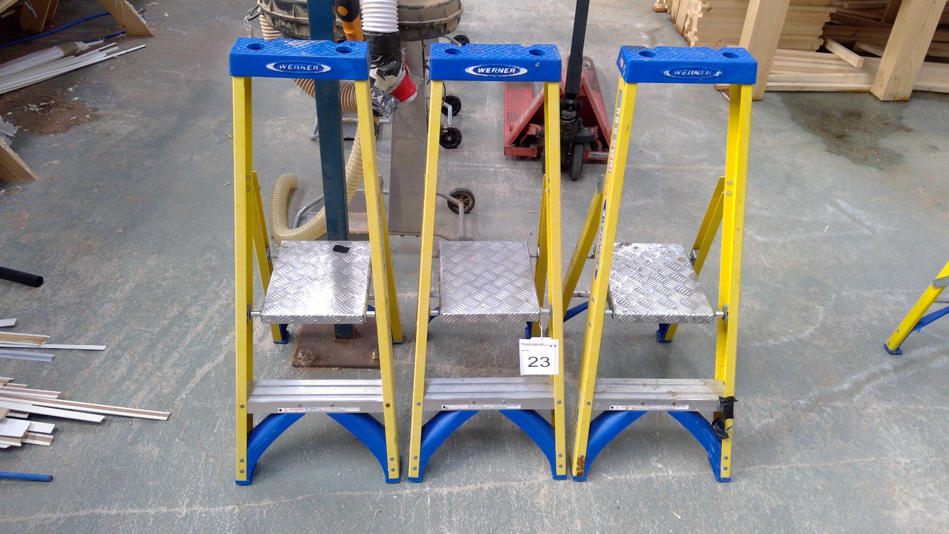 3 No. Werner 2 tread platform step ladder