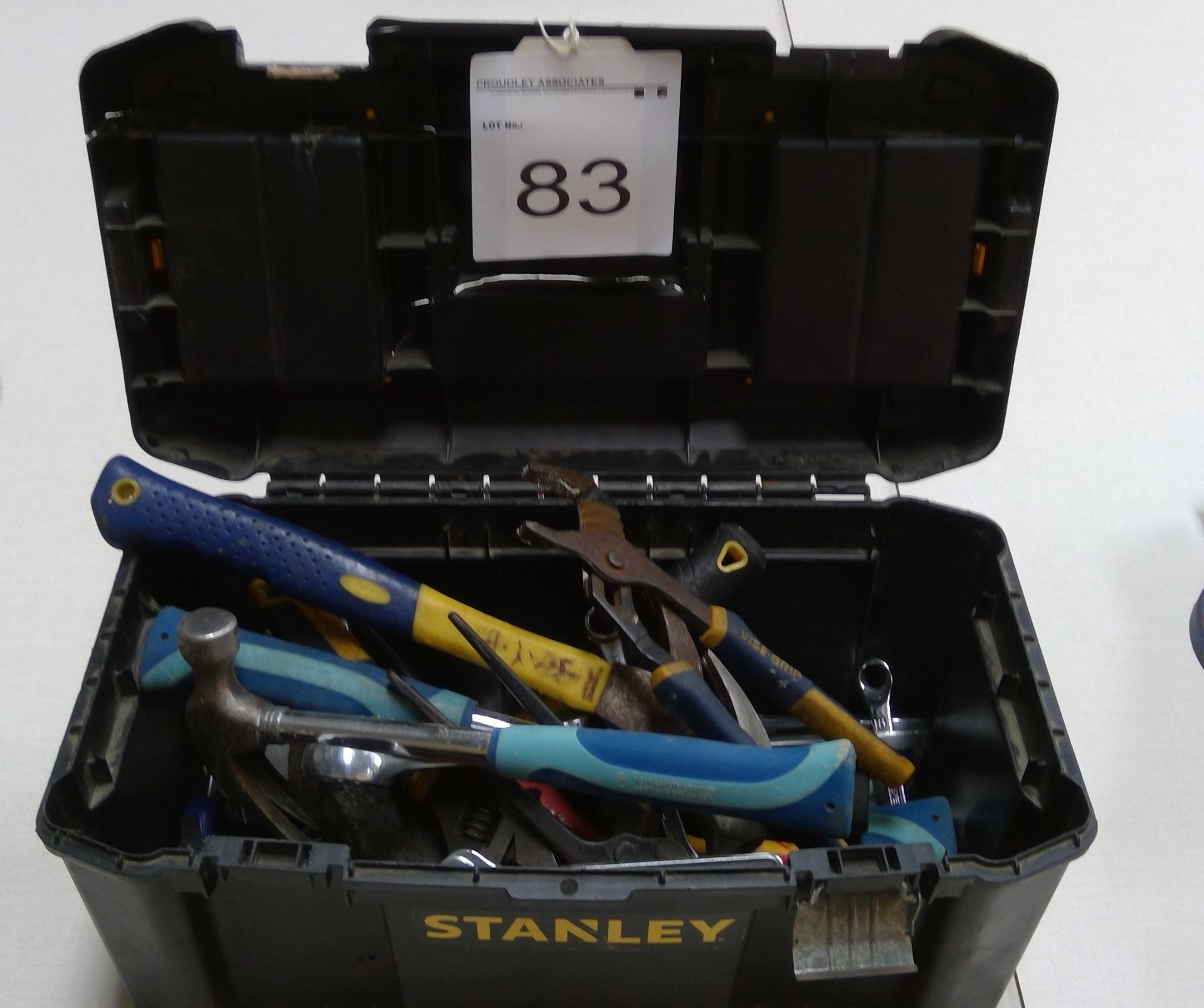 Box of assorted hand tools to include hammers, screwdrivers, spanners etx