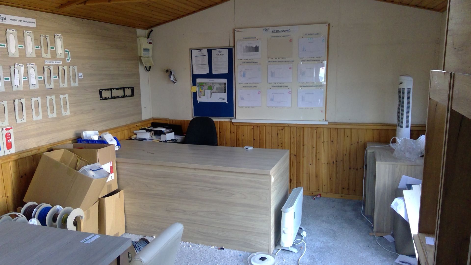 15ft x 10ft timber clad office with double glazed units and door complete with contents to include d - Image 2 of 3