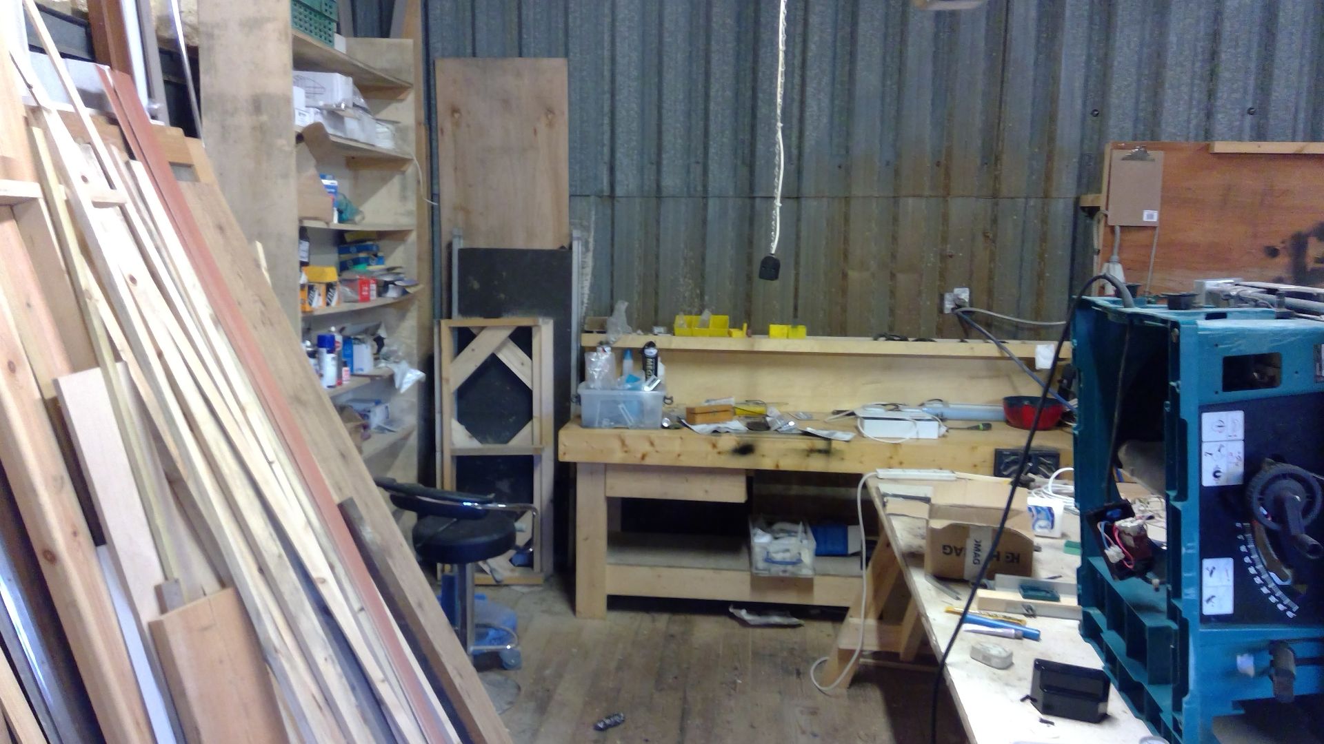Contents of workshop to include timber, benches, tools, cable, extractor units and consumables - Image 3 of 3
