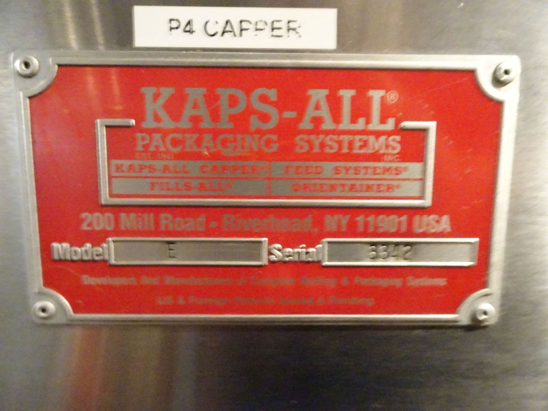 Kaps-All Model E Capper with Vibratory Feeder Bowl sn 3342 - Image 5 of 5