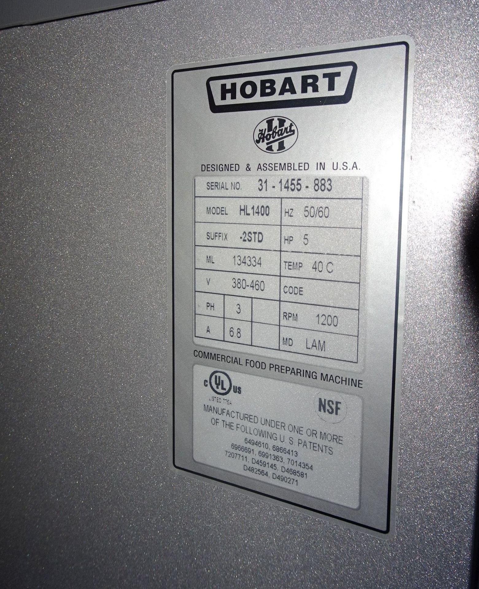 Hobart Legacy Model HL1400-2STD 140 Quart Planetary Mixer Unused in crate - Image 5 of 6