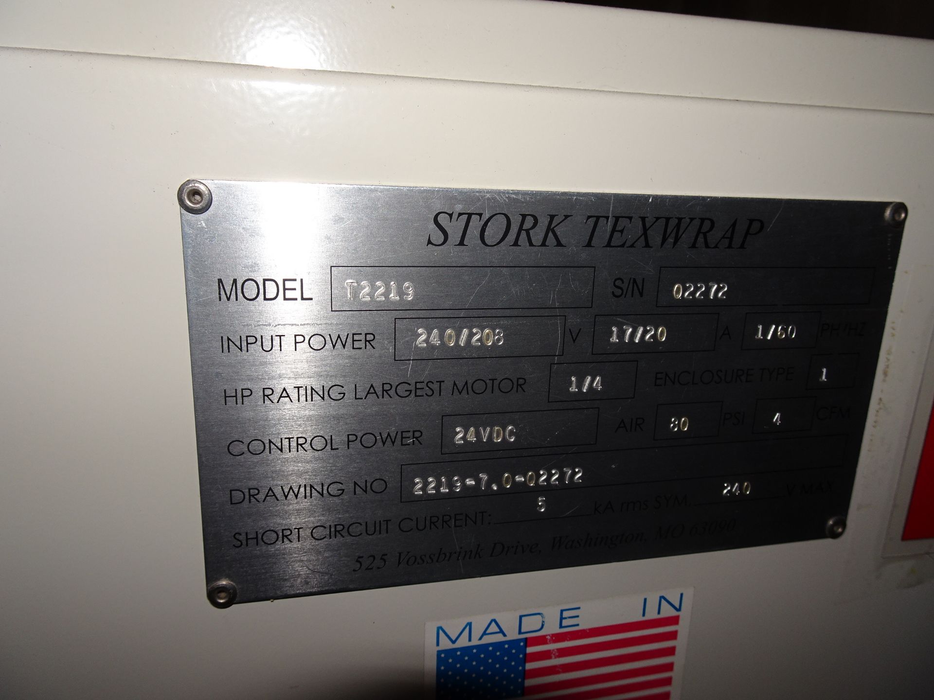 Stork Texwrap Model T2219 Wrapper Sealer sn 02272 - Image 6 of 6