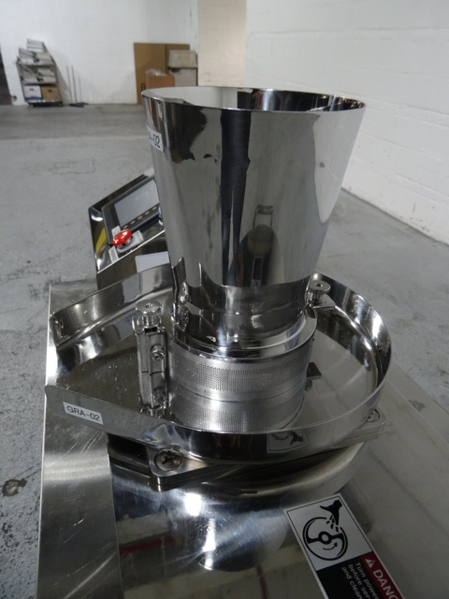 Fuji Paudal LCI Basket Granulator, model BR-150, stainless steel construction, with feed hopper, - Image 5 of 21