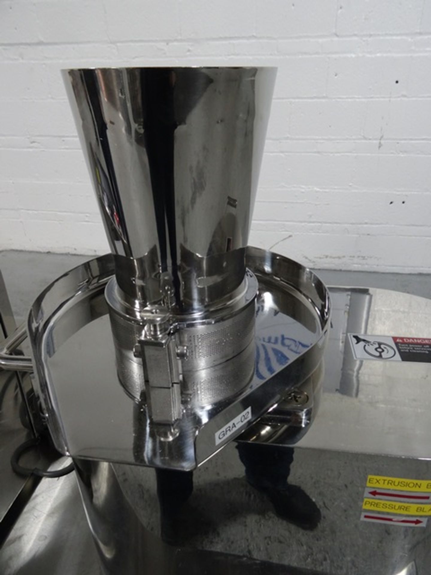 Fuji Paudal LCI Basket Granulator, model BR-150, stainless steel construction, with feed hopper, - Image 4 of 21