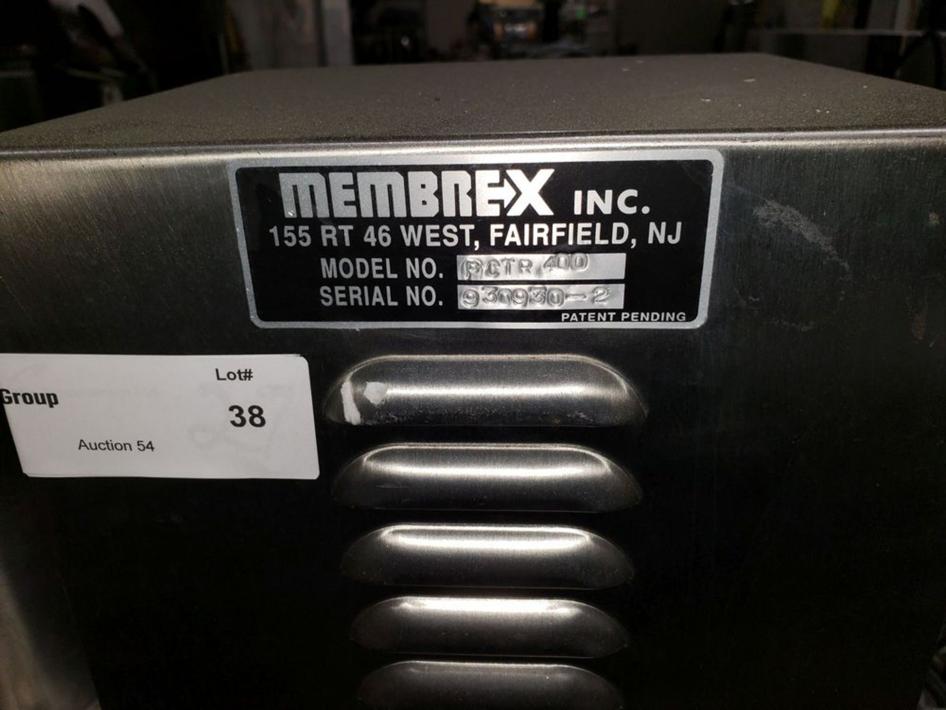 Membrex filter, stainless steel construction, serial# 930930-2. - Image 3 of 7