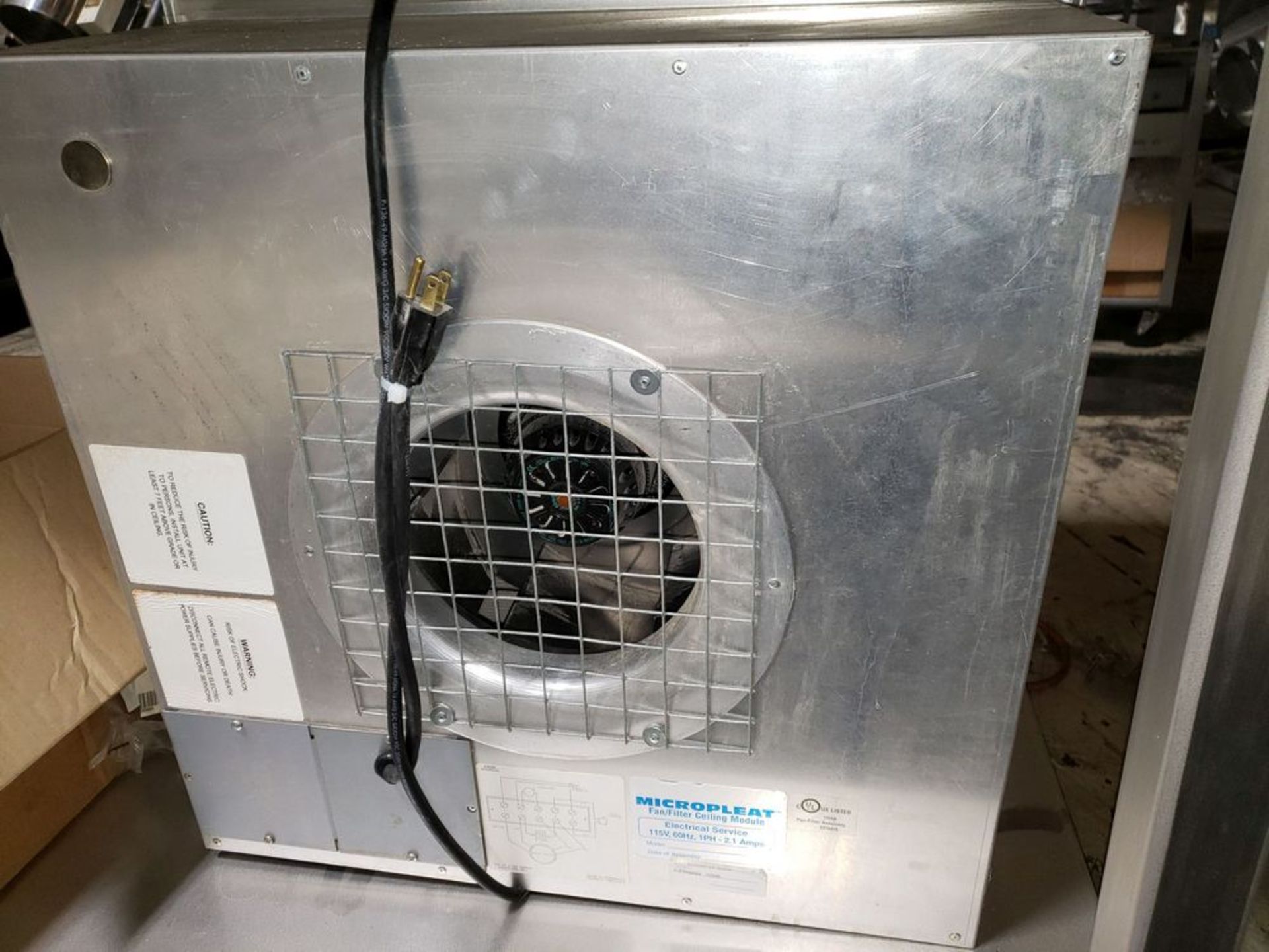 Airguard HEPA filter, type Micropleat, model H2323W55, with blower, 290 cfm, serial# 2997943.