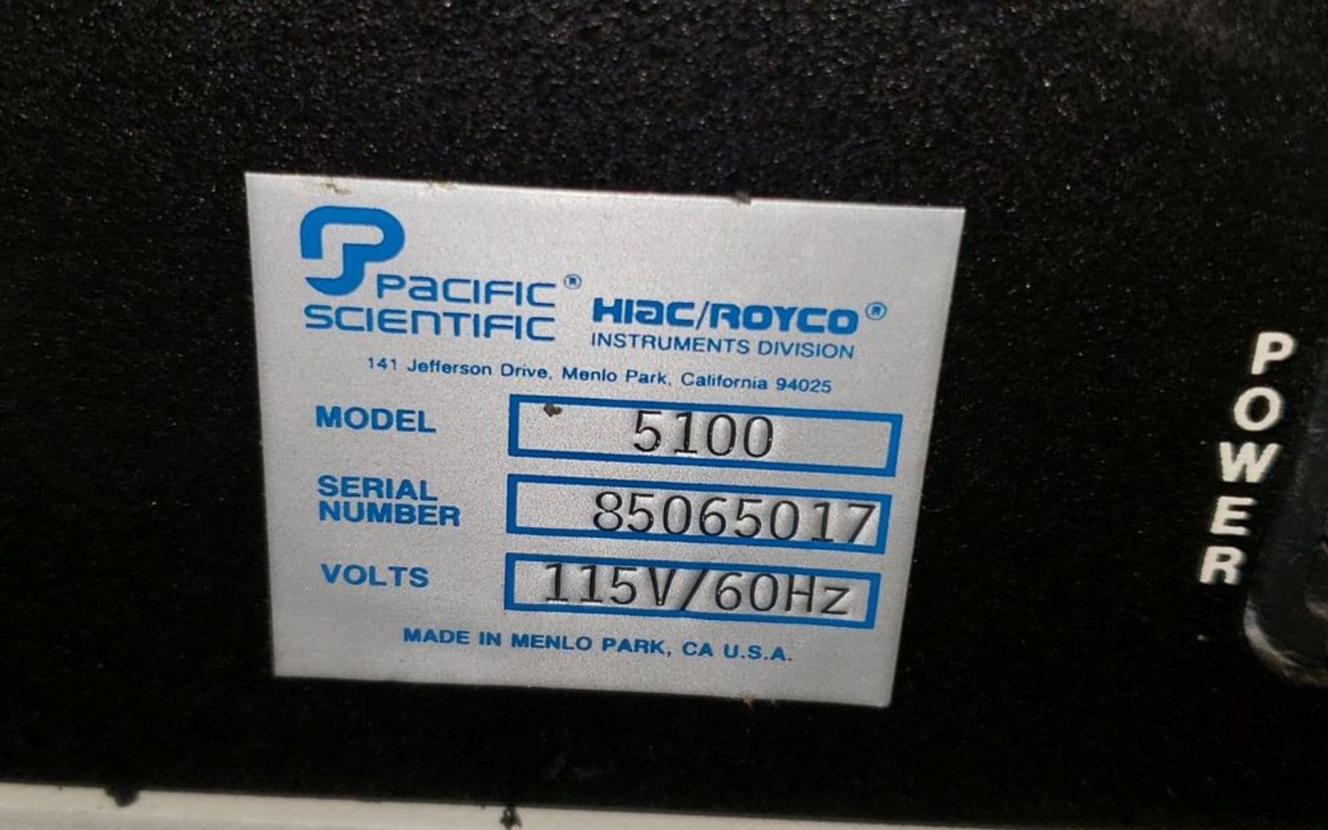 HIAC/Royco Model 5100 series He-Ne laser based aerosol particle couter - Image 9 of 14