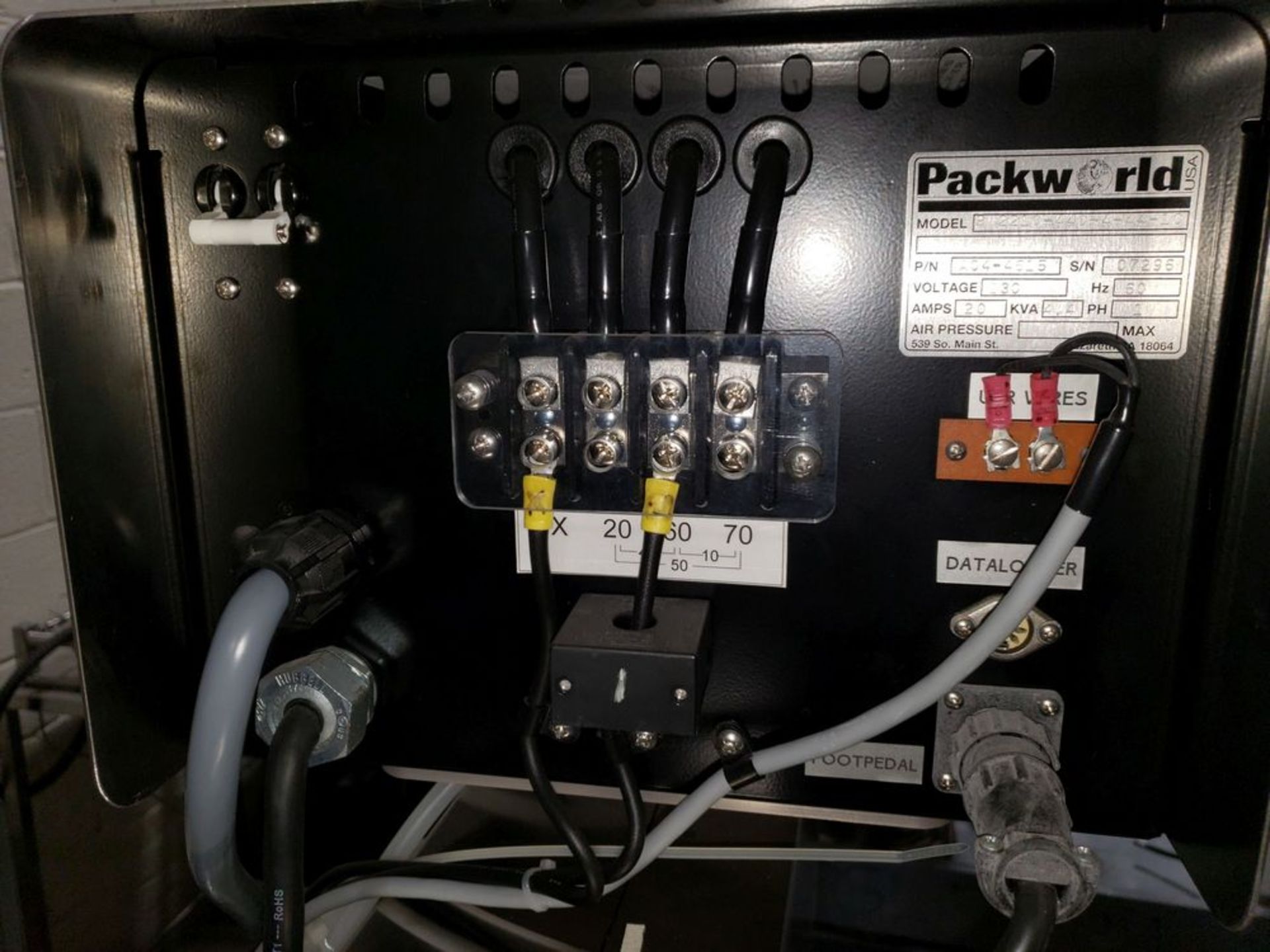 Packworld bag sealer, Model PW2210-440-4-44-10, with foot pedal, serial# 07296. - Image 7 of 11