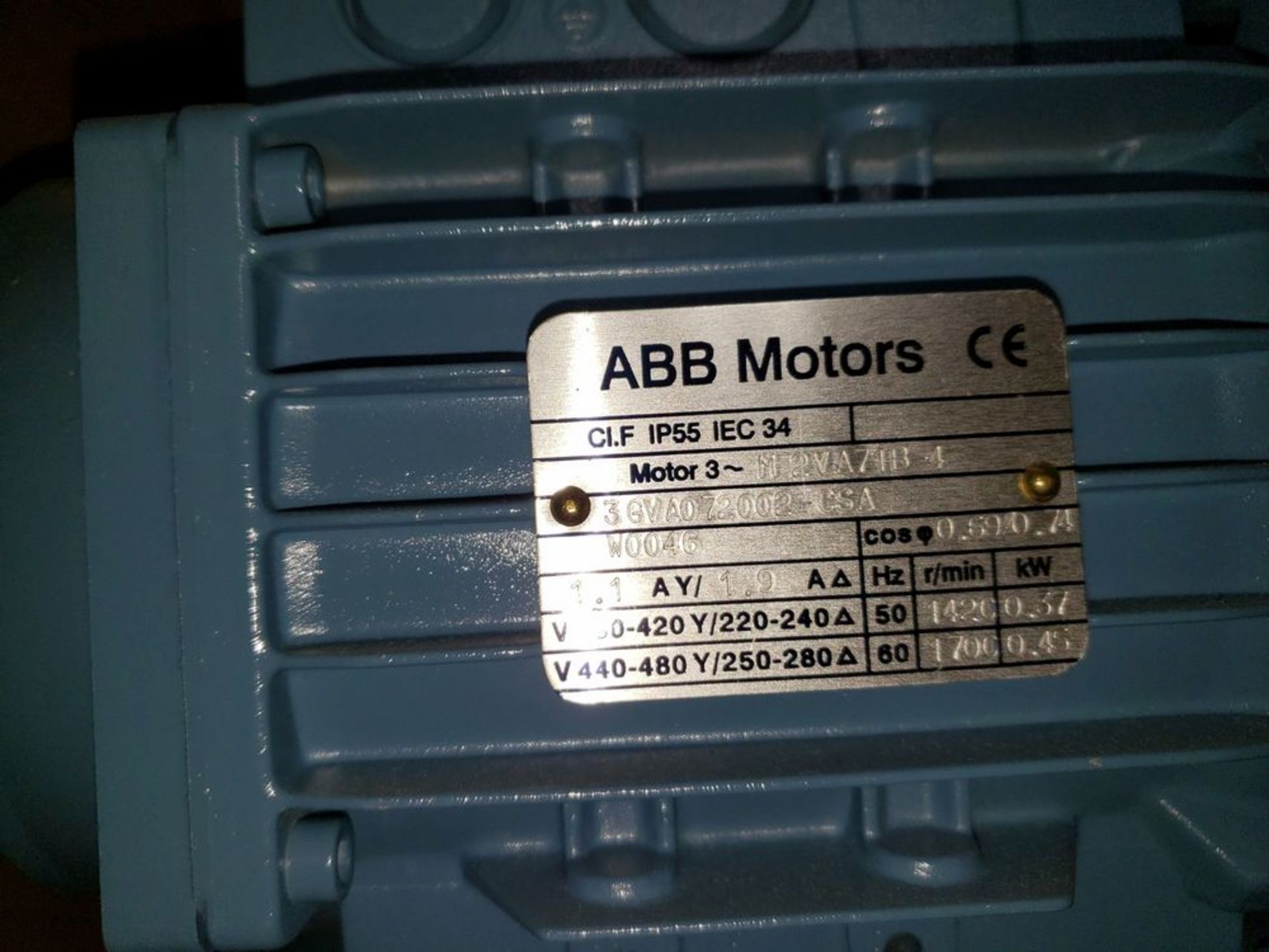 Lot of (2) ABB DC motors, with (1) gearbox, un in boxes, 0.37 and 0.45 kW motors. - Image 7 of 12