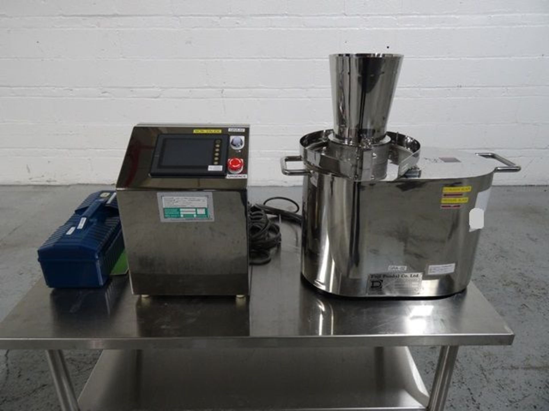 Fuji Paudal LCI Basket Granulator, model BR-150, stainless steel construction, with feed hopper,