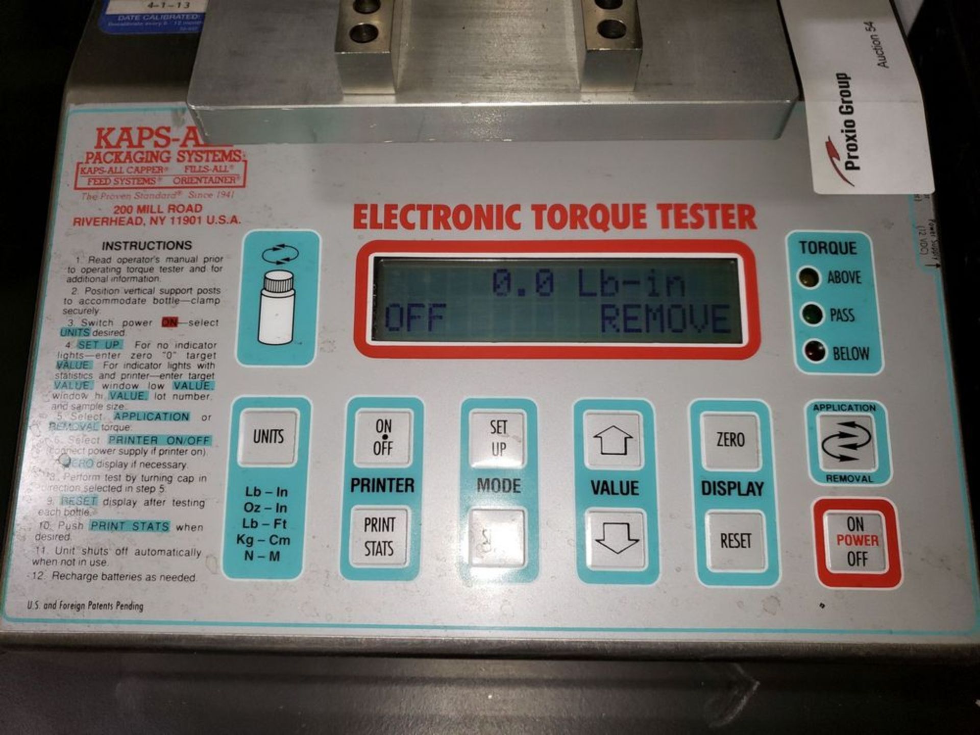Kaps-All Electronic Torque Tester, model EB650A, with power supply - Image 3 of 4