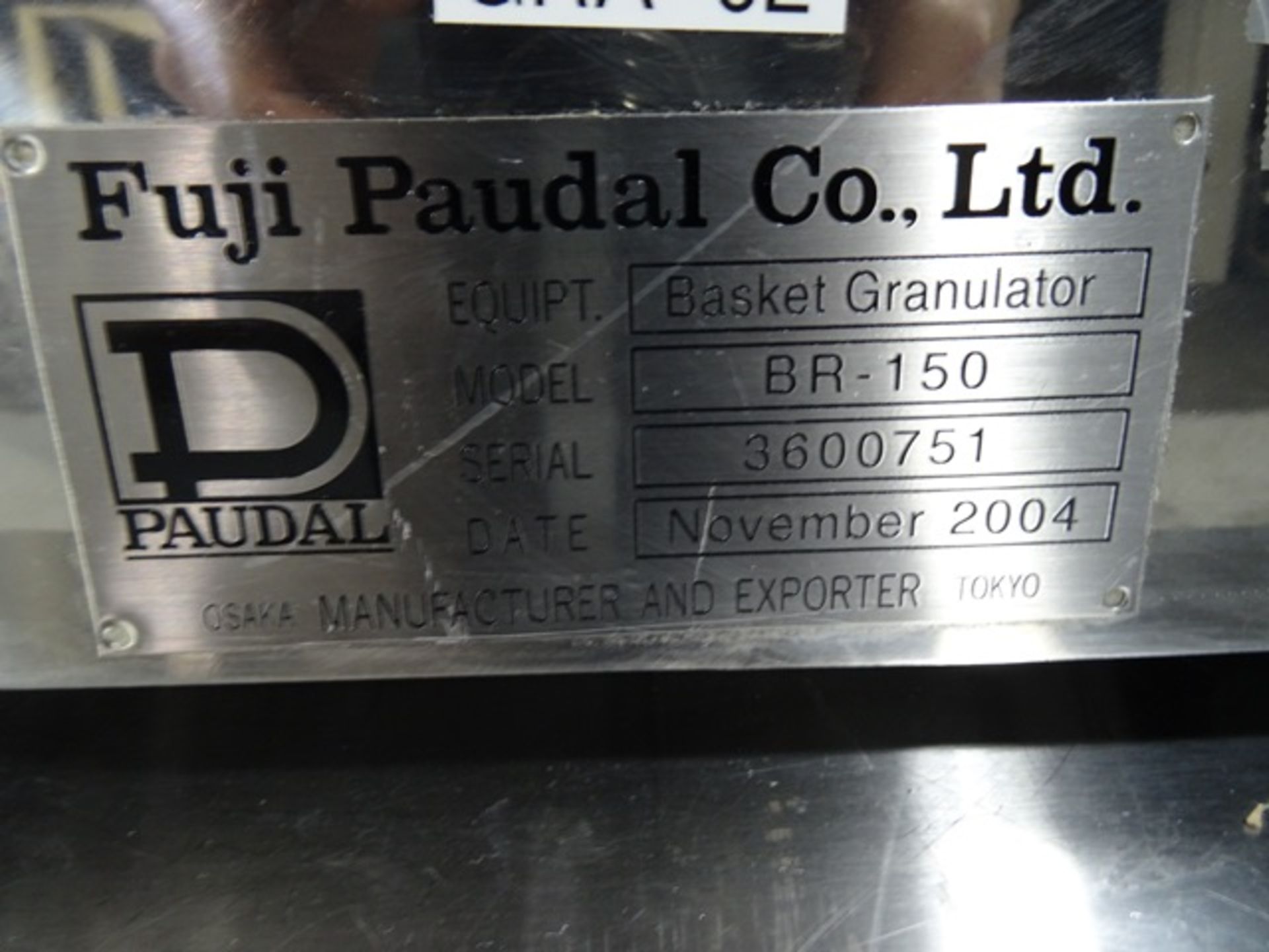 Fuji Paudal LCI Basket Granulator, model BR-150, stainless steel construction, with feed hopper, - Image 7 of 21