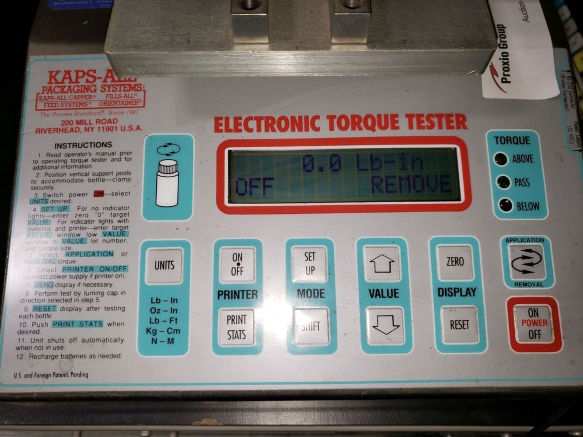 Kaps-All Electronic Torque Tester, model EB650A, with power supply - Image 3 of 6