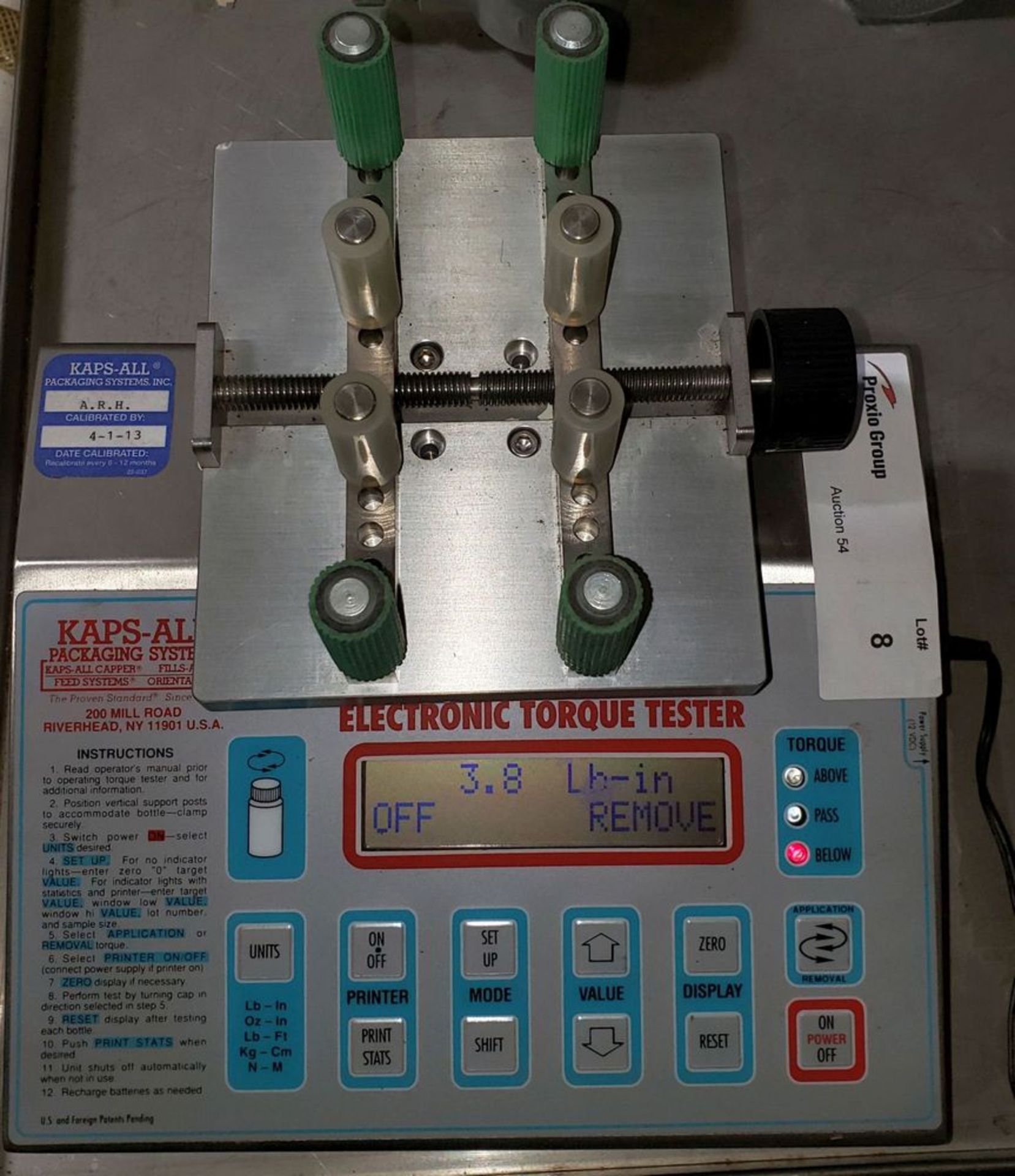 Kaps-All Electronic Torque Tester, model EB500, with power supply