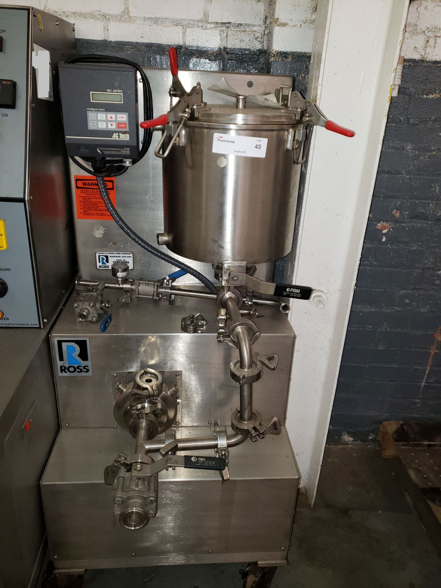 Ross Dual Stage Inline Homogenizer, Model ME400DLS, sanitary stainless steel construction,