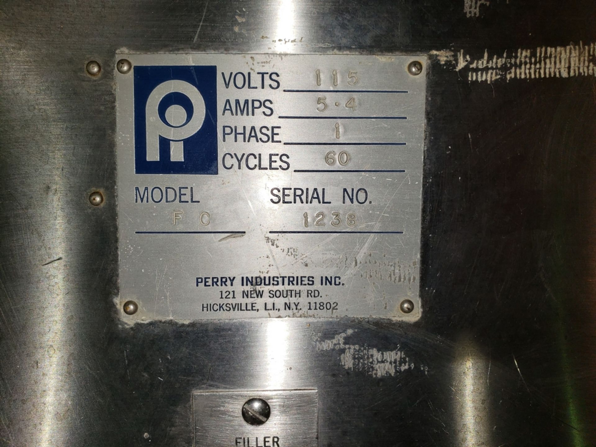 Perry Industries powder filler, model FC, 115 volt serial #1238. - Image 3 of 5