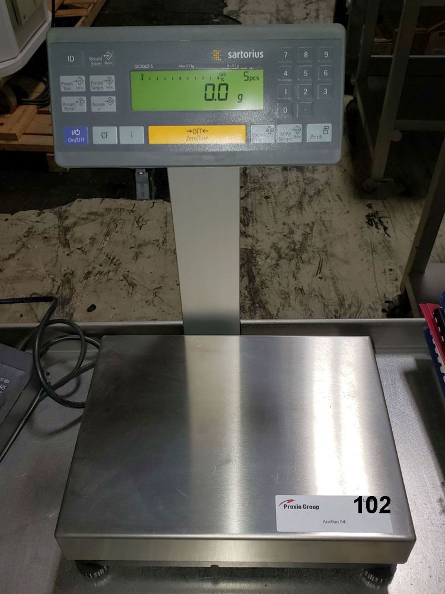 SARTORIUS SCALE, MODEL QC5CE-S, MAX CAPACITY = 5.1 KG, D=0.1G