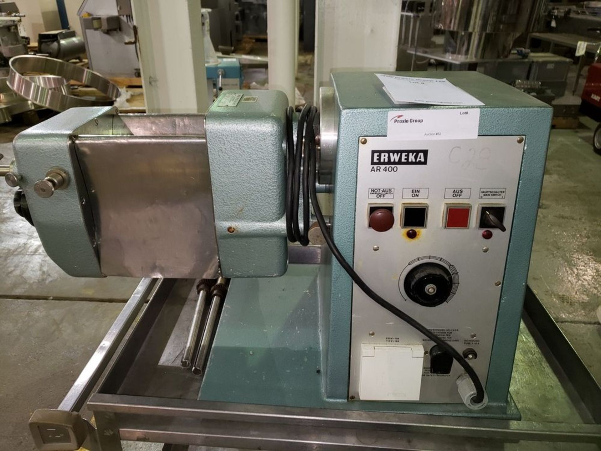 Erweka oscillating granulator, model AR400, stainless steel construction, bench top design, 110