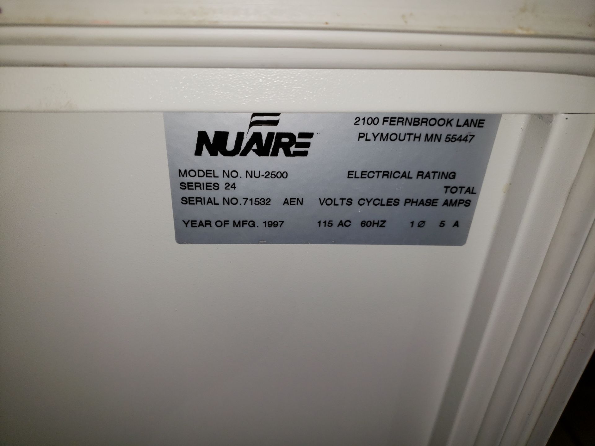 Nuaire IR Autoflow Incubator, model NU-2500, Series 24, water jacketed, serial# 71532. - Image 3 of 4