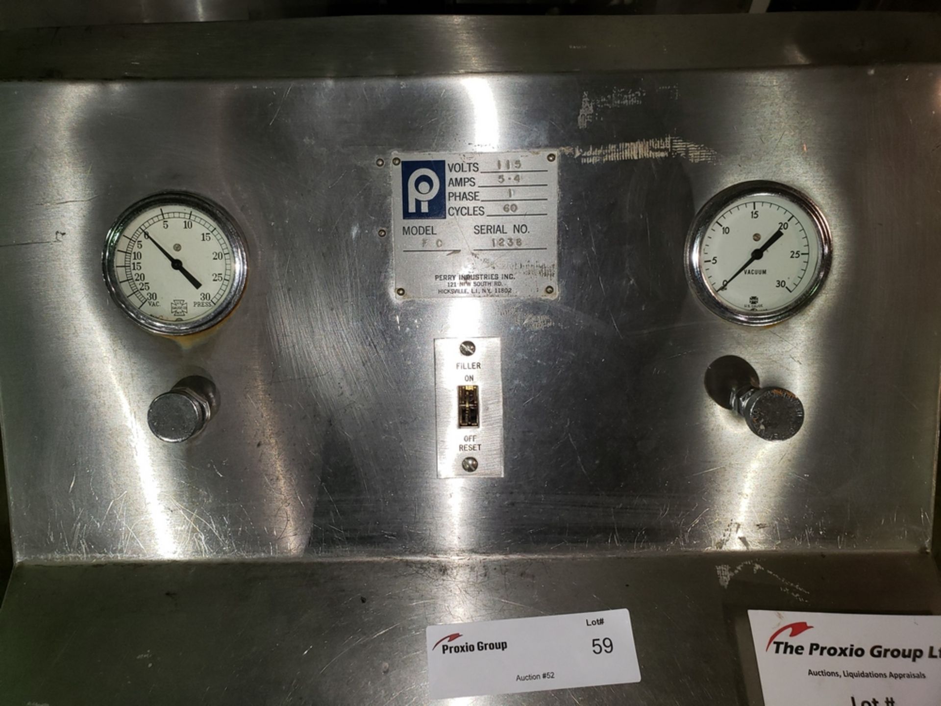 Perry Industries powder filler, model FC, 115 volt serial #1238. - Image 2 of 5