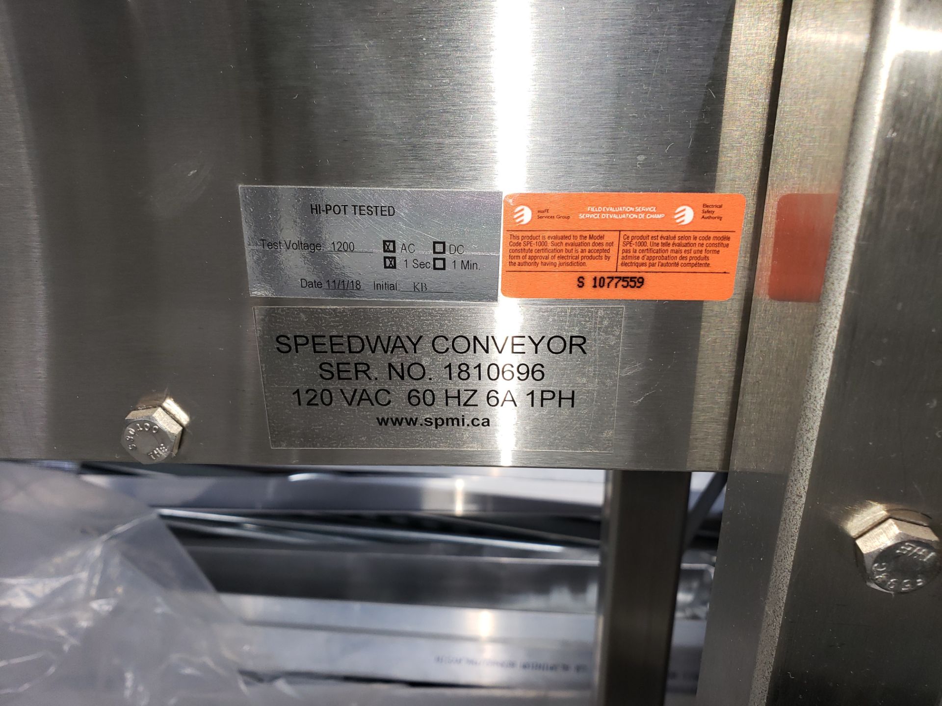 Speedway Stainless Steel Conveyor section Motorized with V/S Control - Image 4 of 11